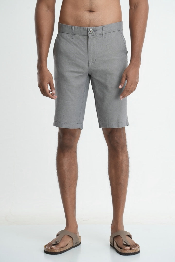 Signature Linen Shorts - Light Grey