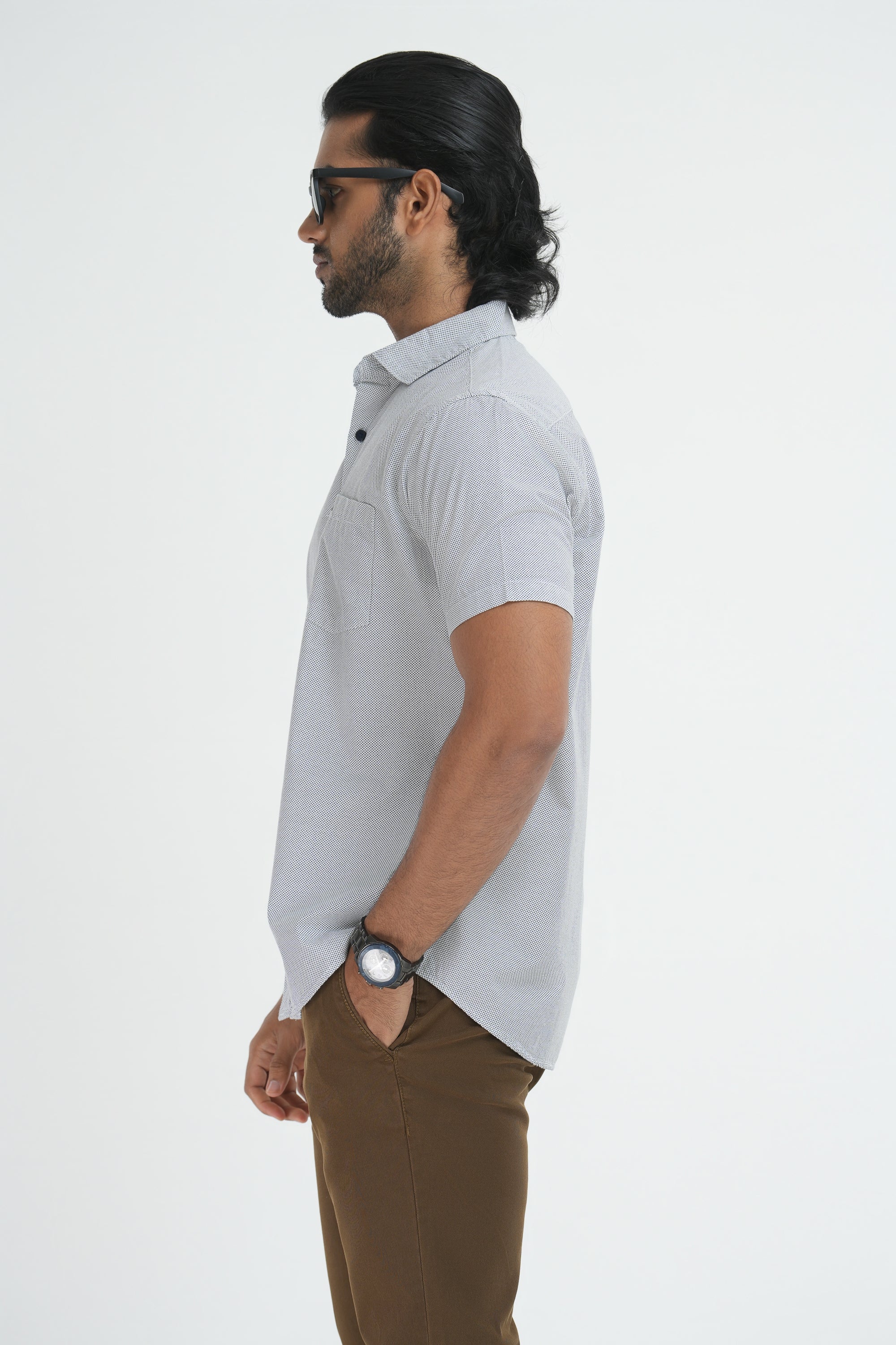Printed Cotton Shirt - White