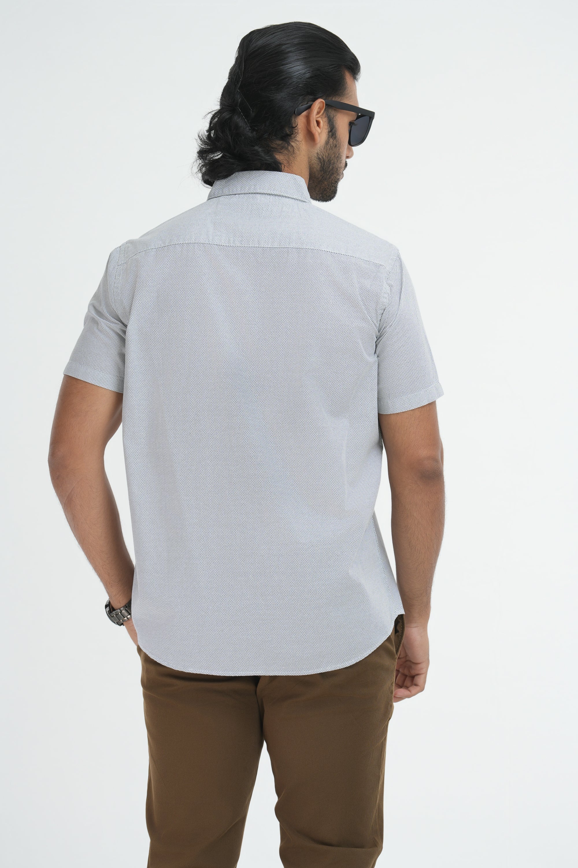 Printed Cotton Shirt - White