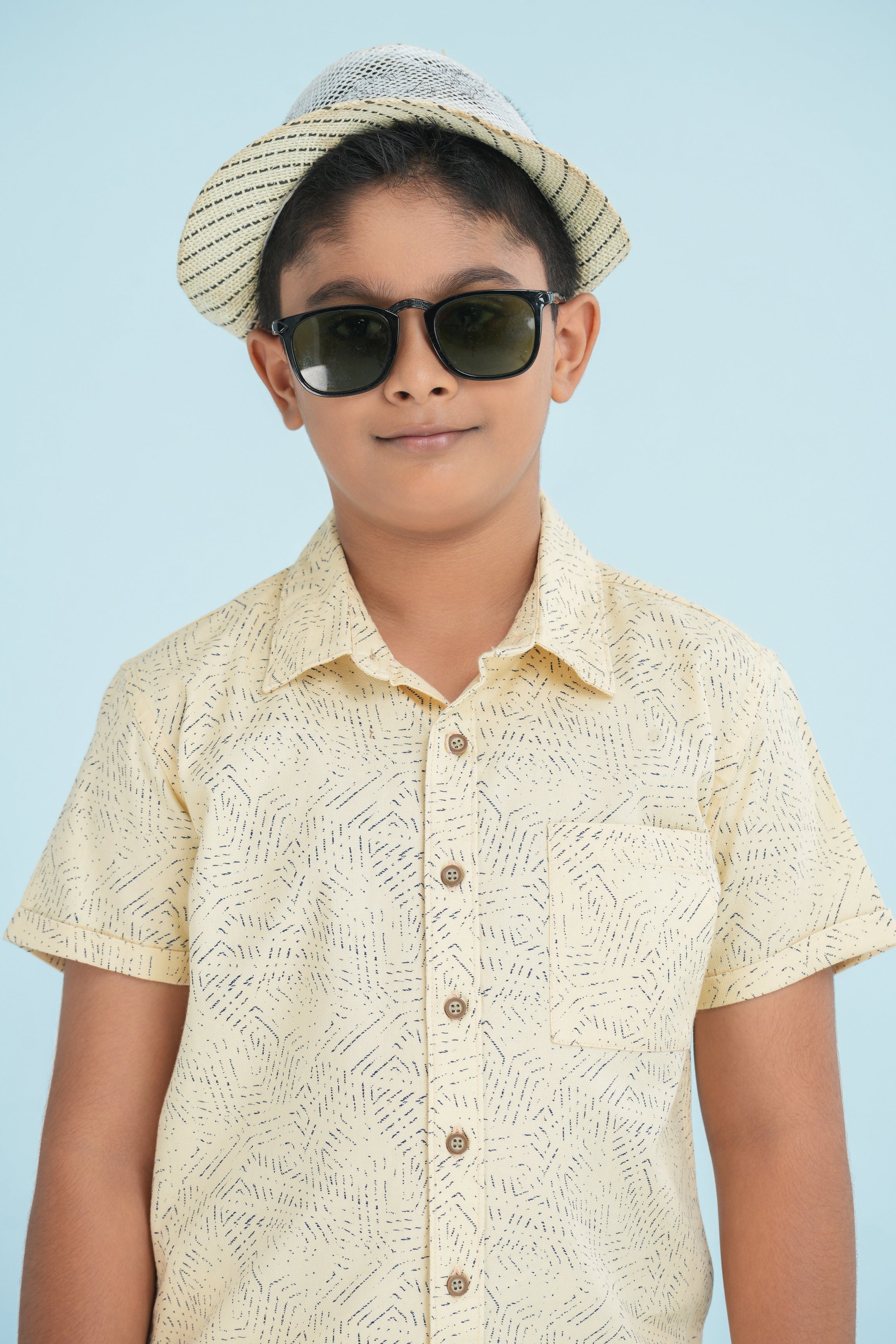Kids' Linen Cotton Shirt & Shorts Set – Beige | AnationZ Junior