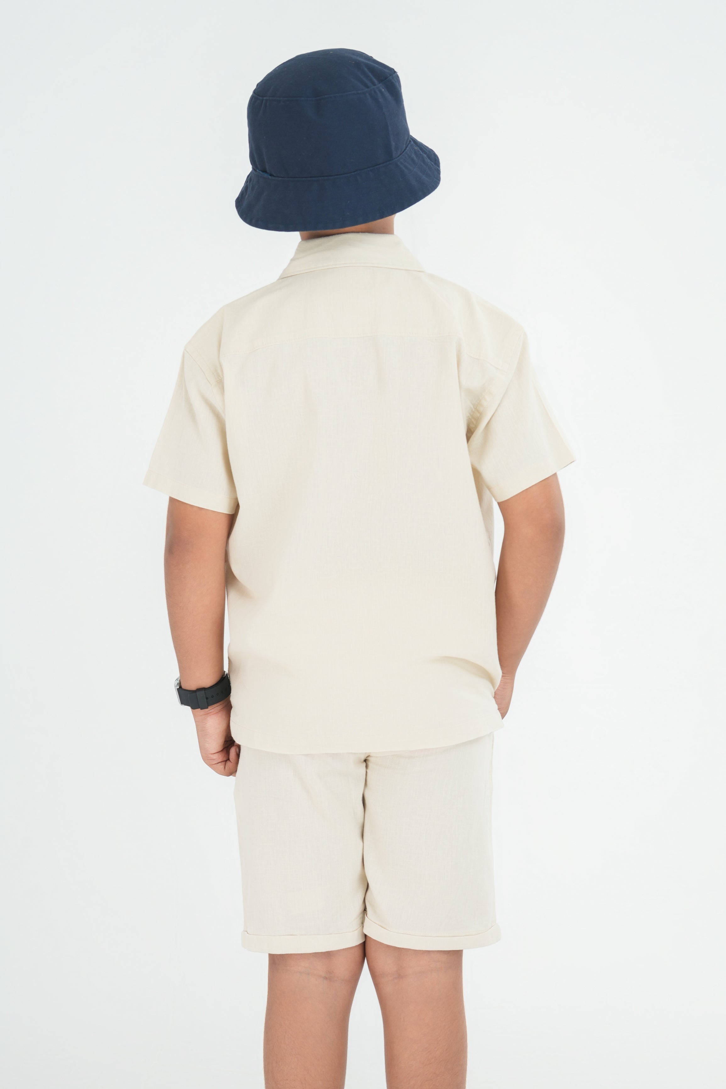 Kids' Linen Co-ord Set – Natural Sand | AnationZ Junior