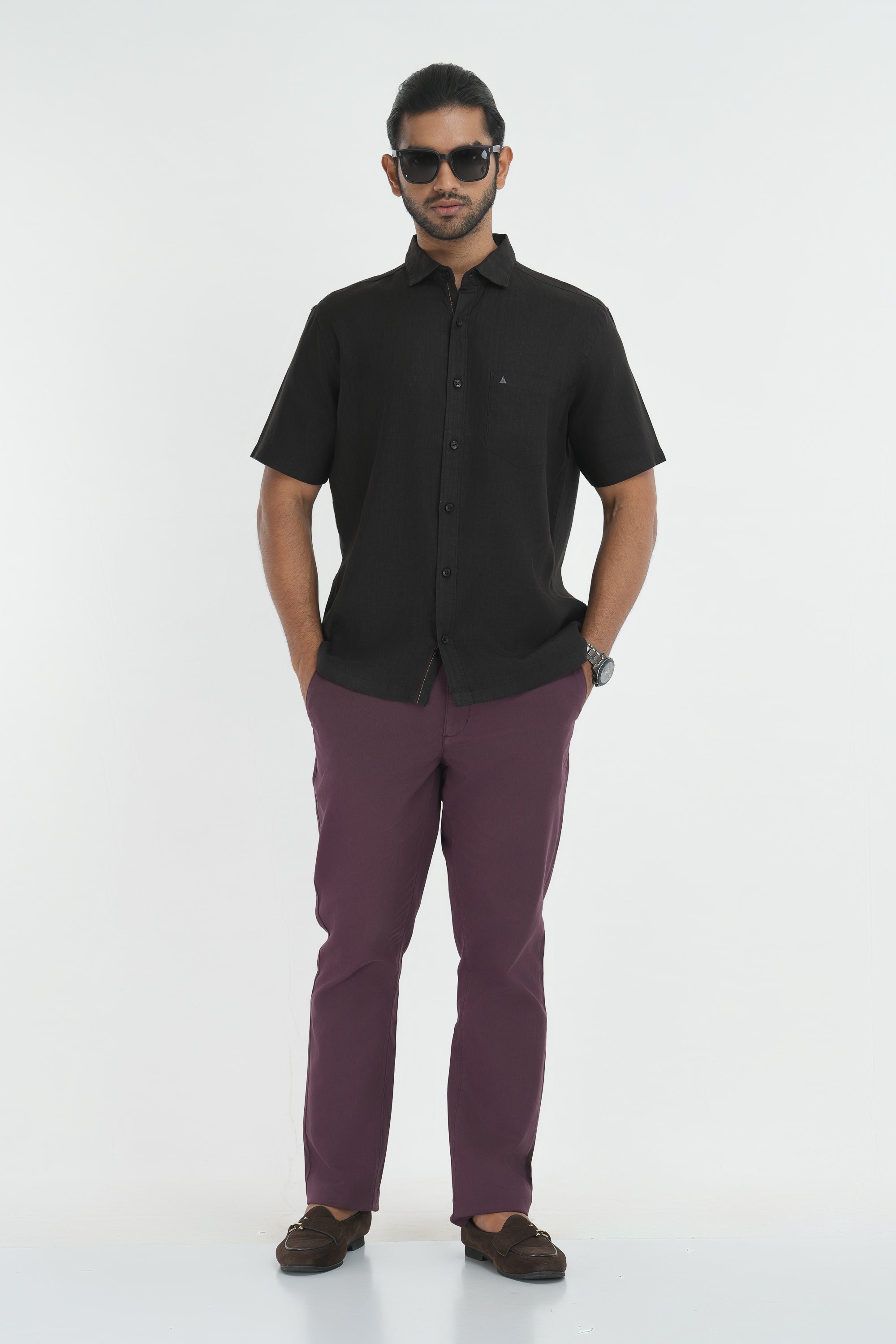 100% Linen Shirt - Black