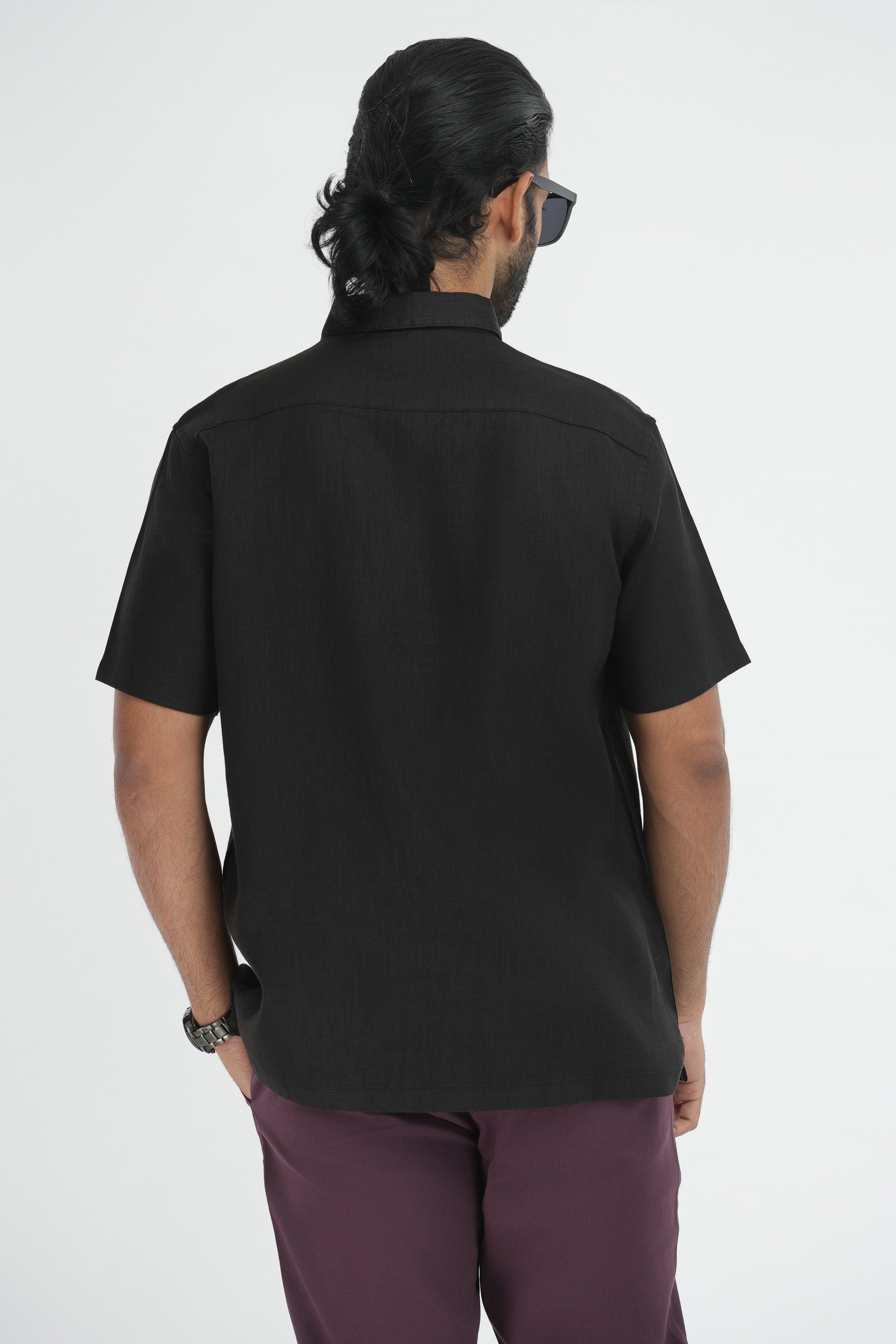 100% Linen Shirt - Black