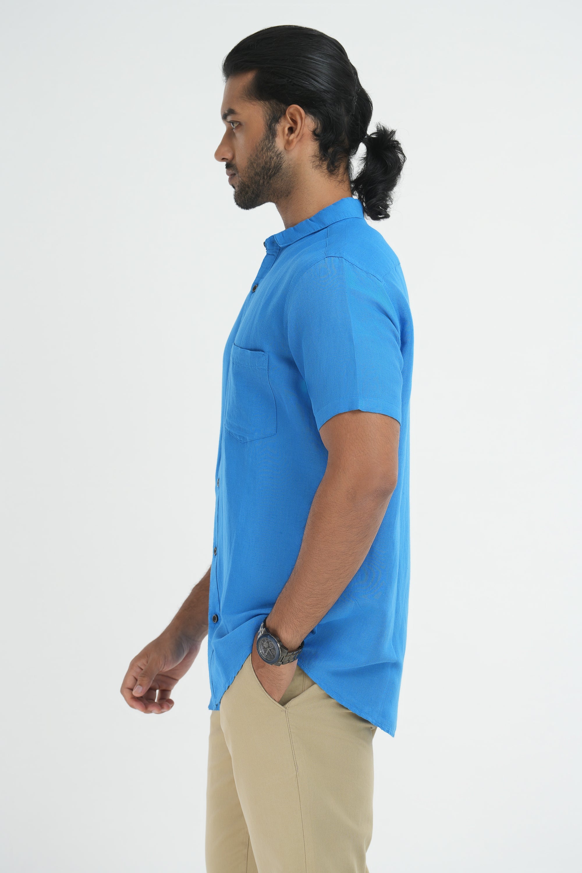 Bamboo linen Shirt - Blue