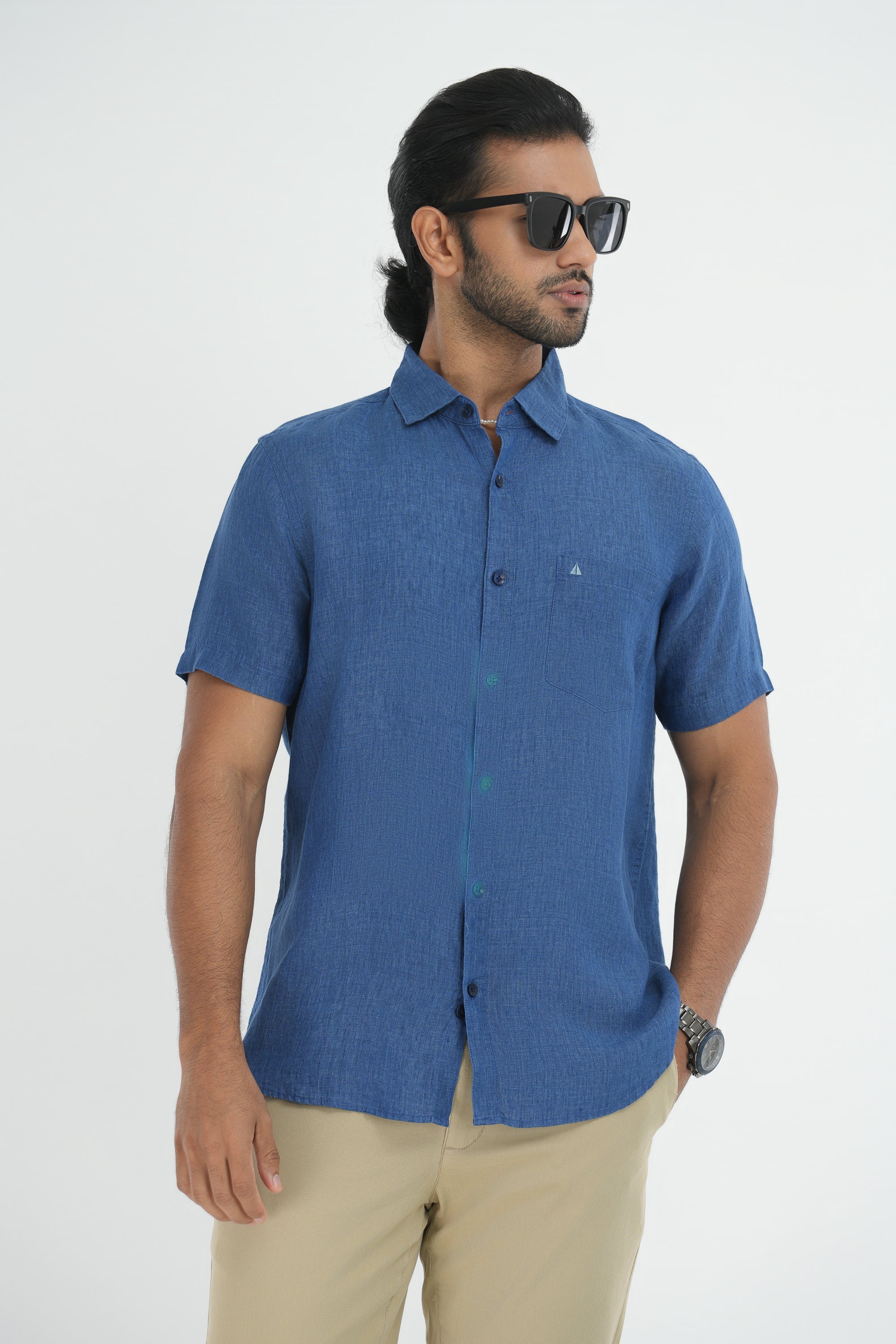 Bamboo Linen Chambray - Blue