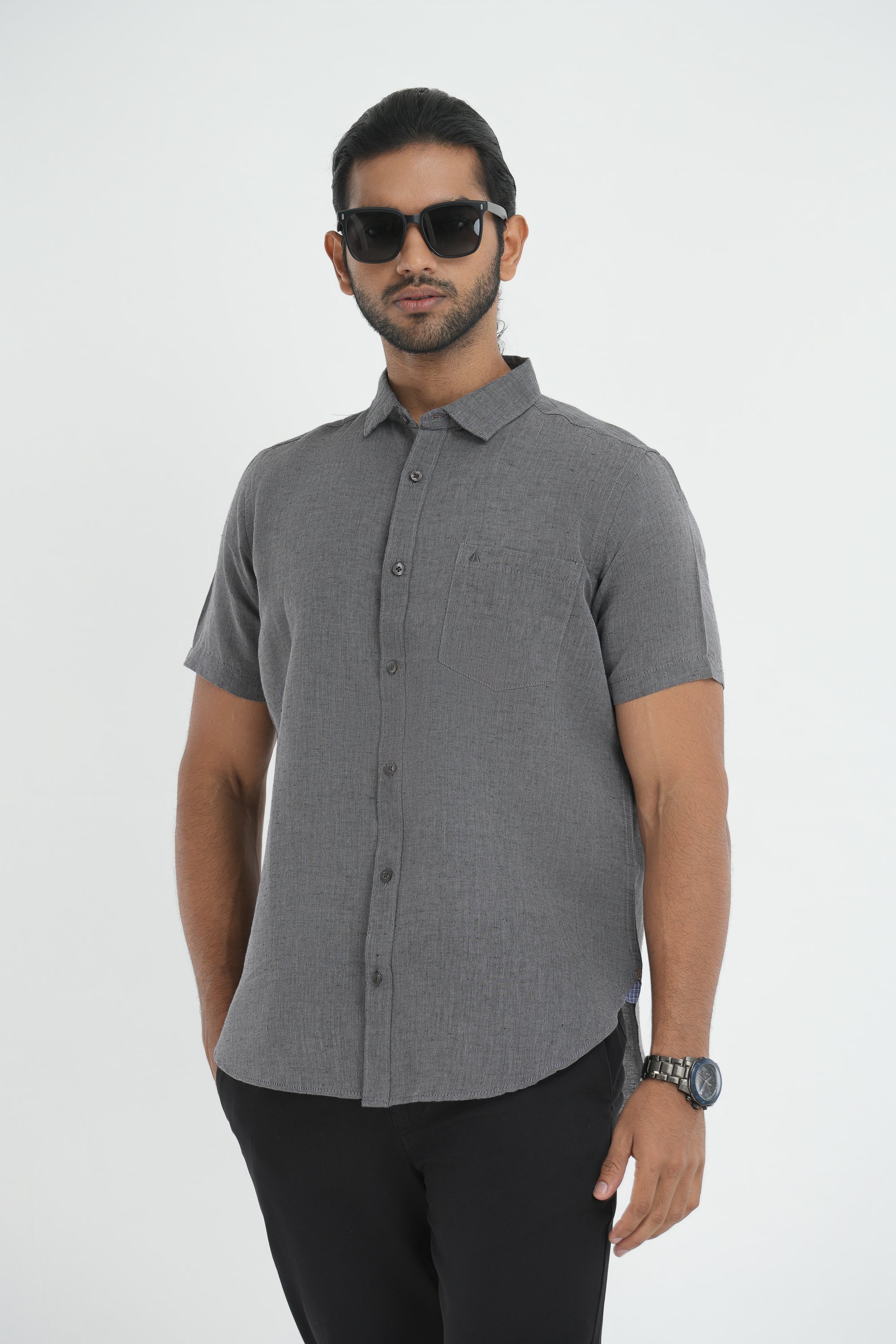 Linen Cotton Chambray - Grey