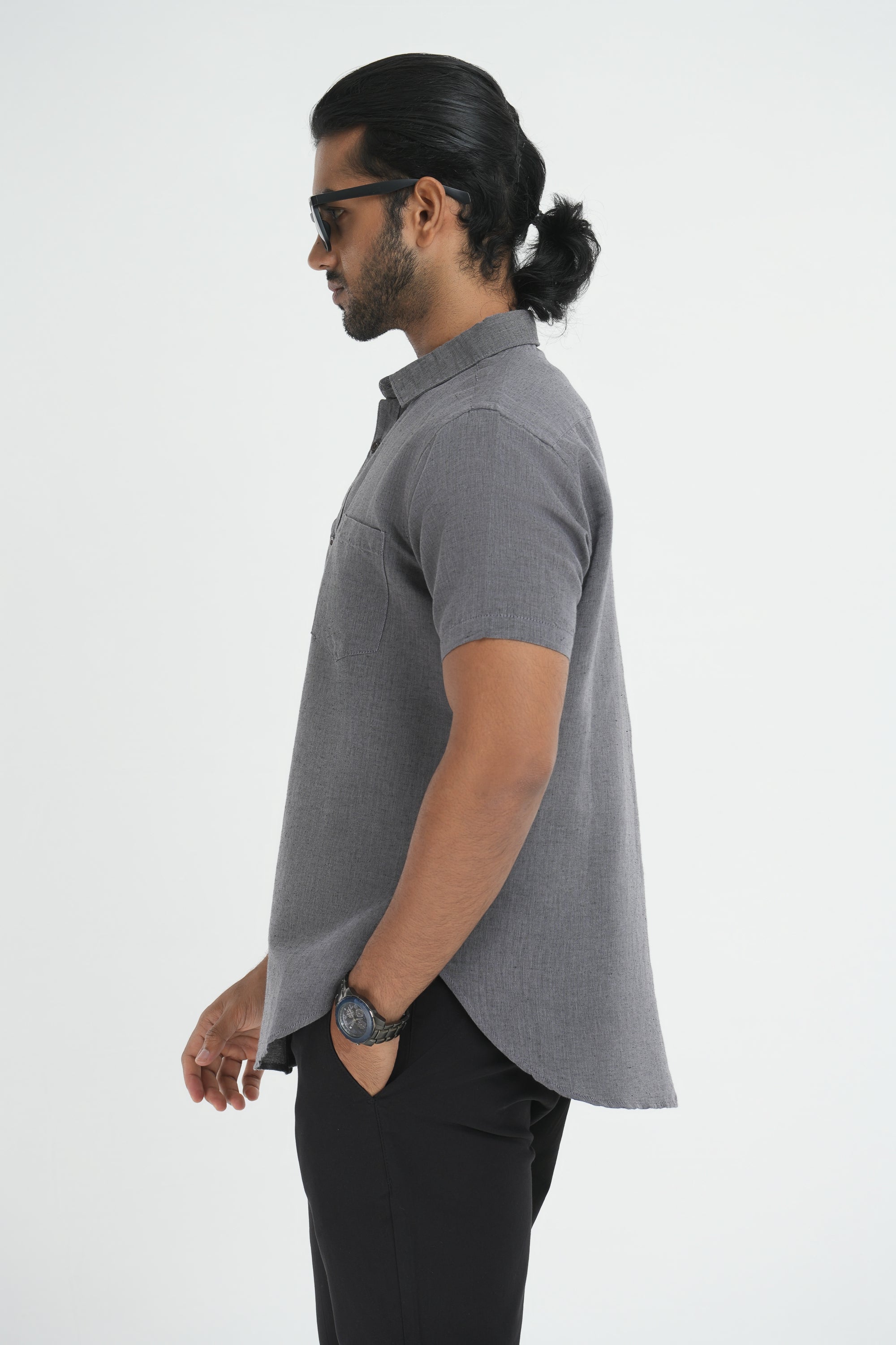 Linen Cotton Chambray - Grey