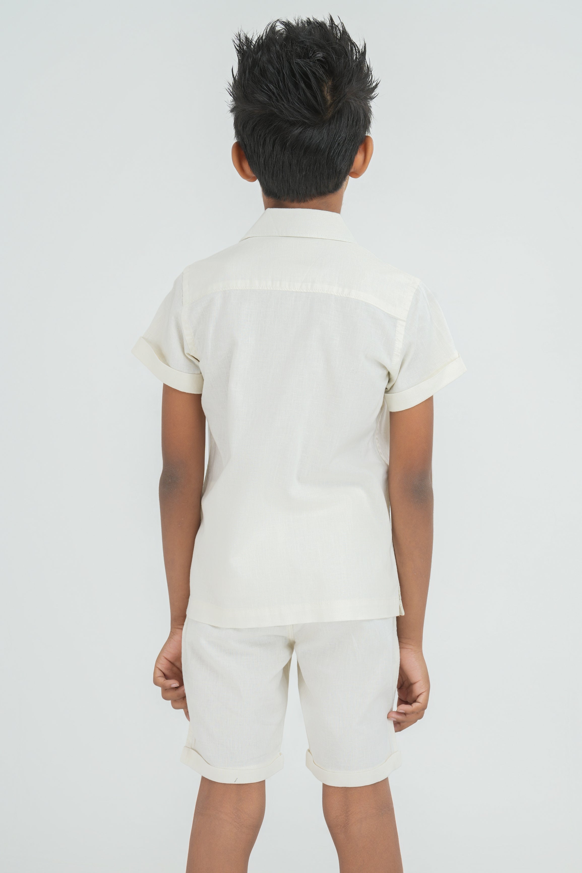 Kids' Linen Cotton Coord Set – Natural White | AnationZ Junior