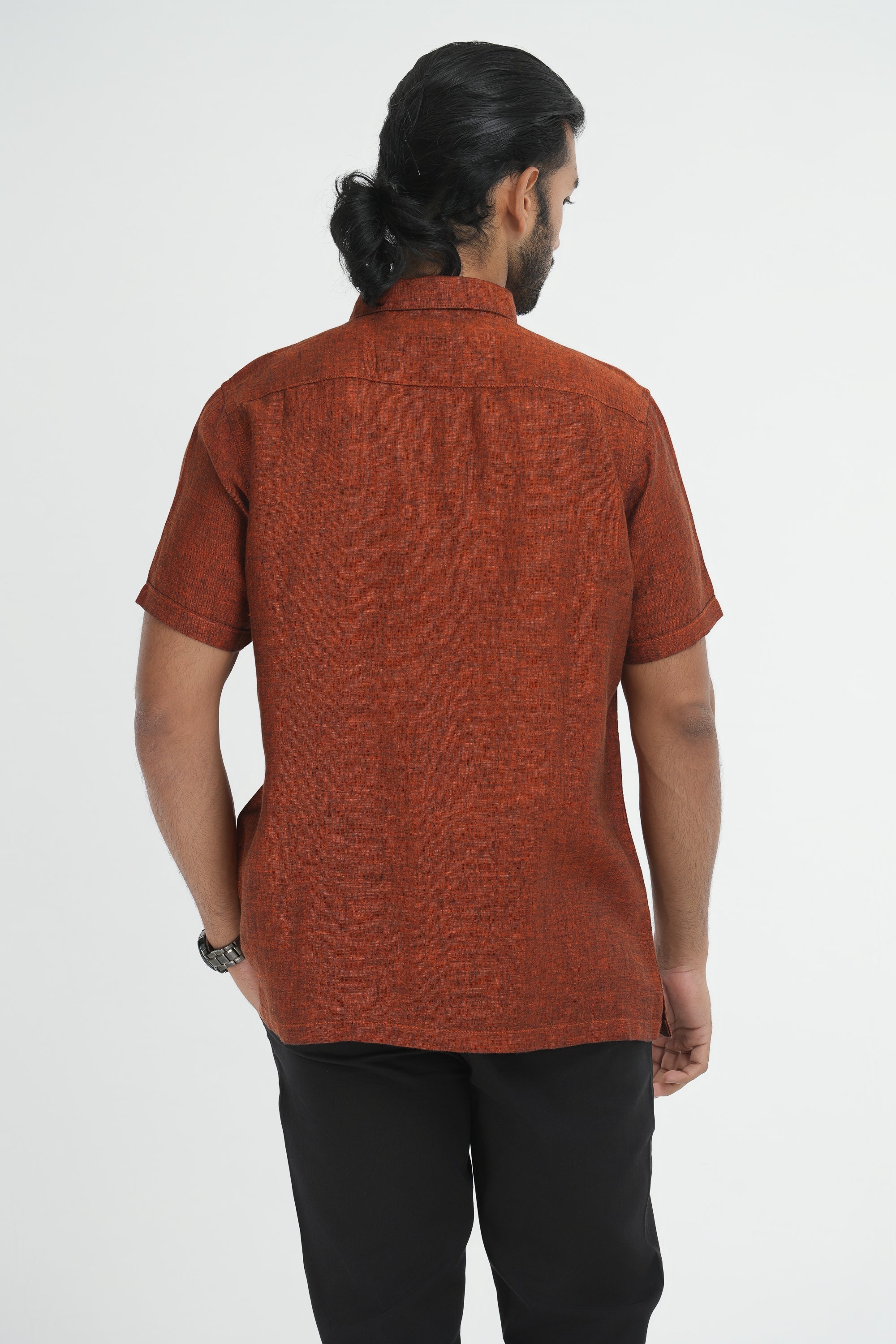 Bamboo Linen Chambray - Orange