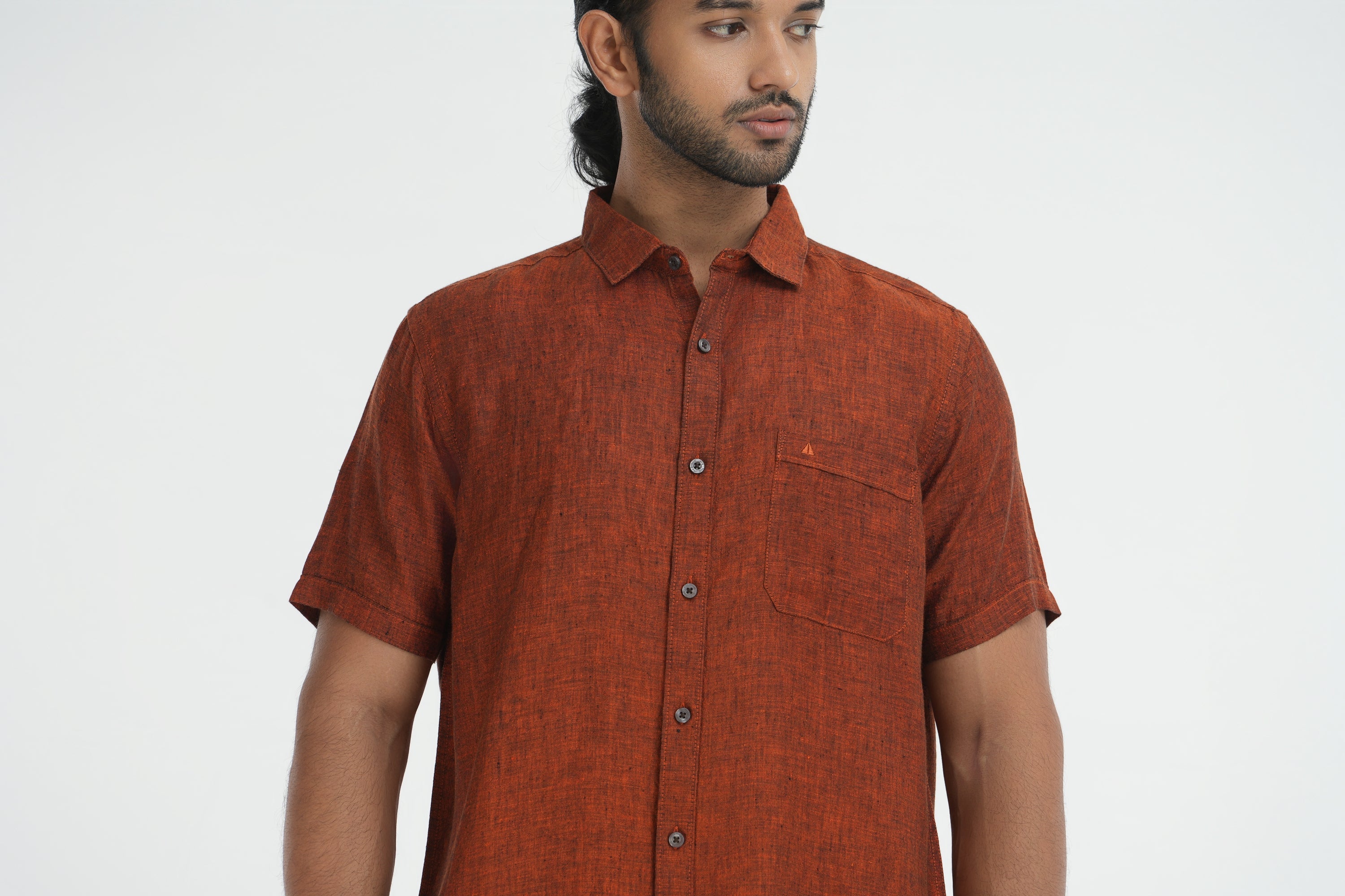 Bamboo Linen Chambray - Orange