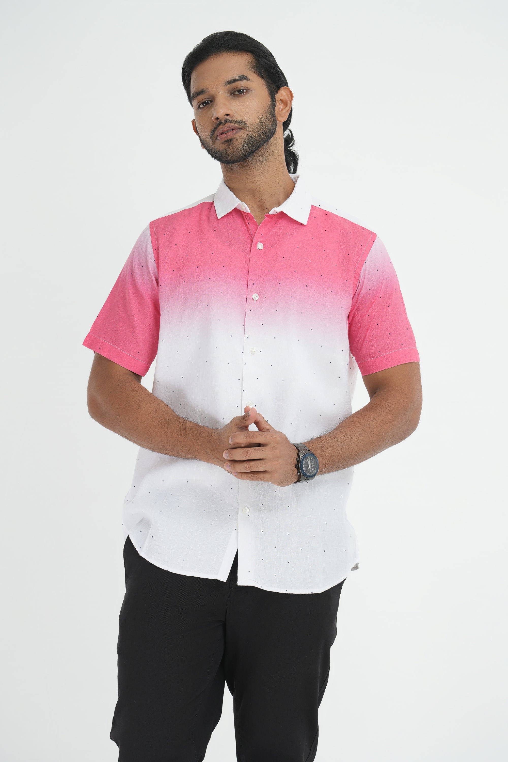 Linen Printed Shirt - Red