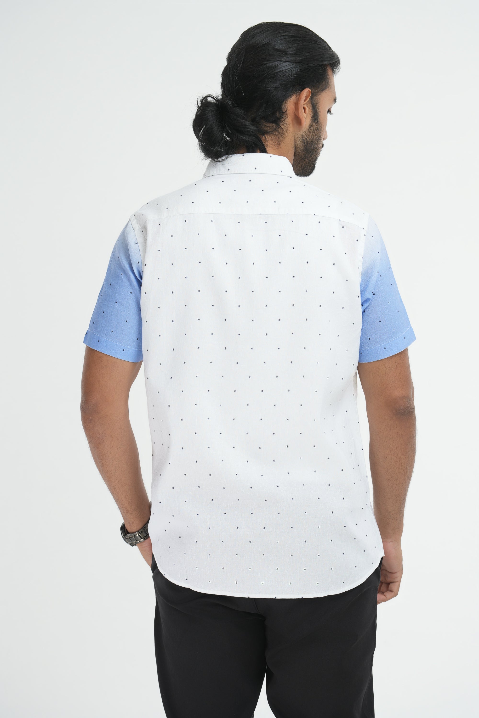 Linen Printed Shirt - Blue