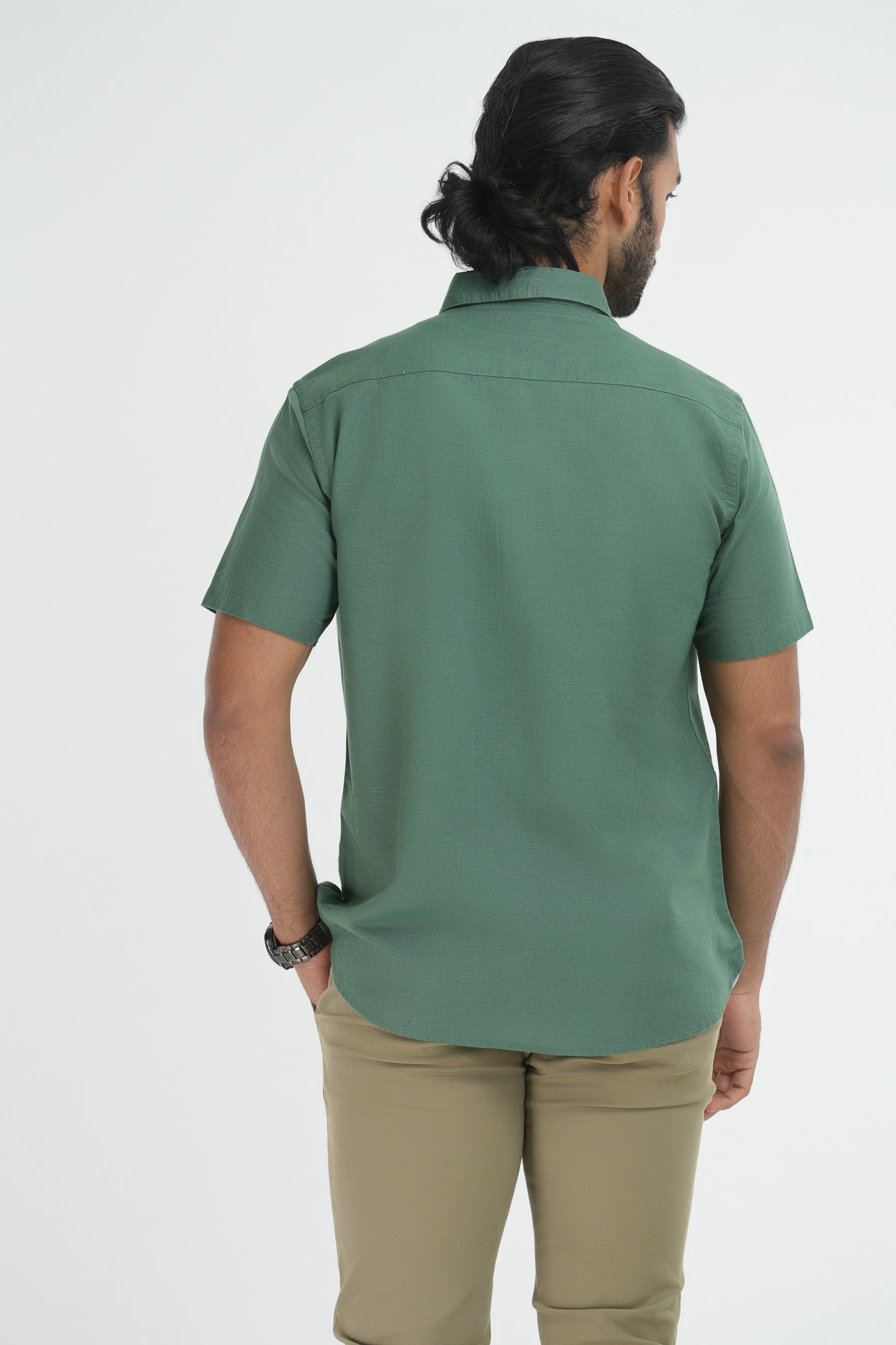 Linen Cotton Shirt - Green