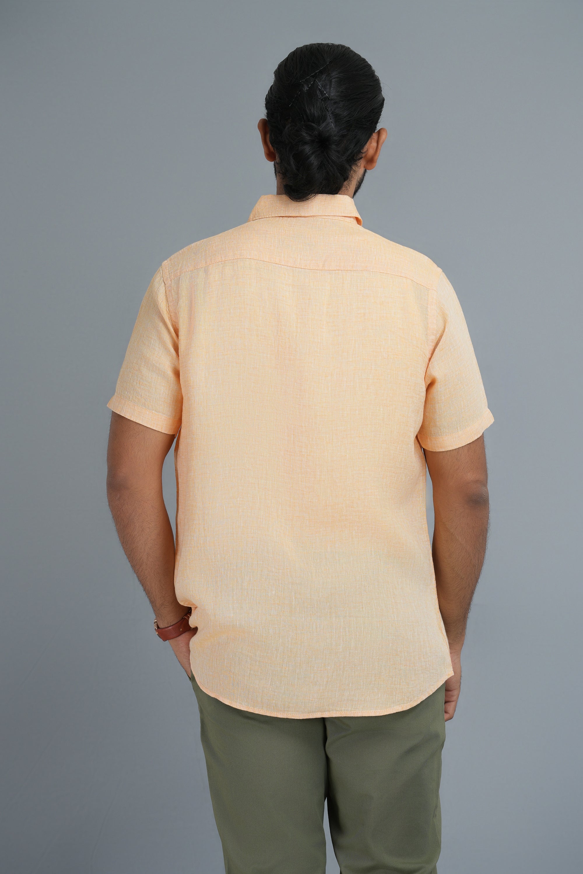 Bamboo Linen Chambray - Orange