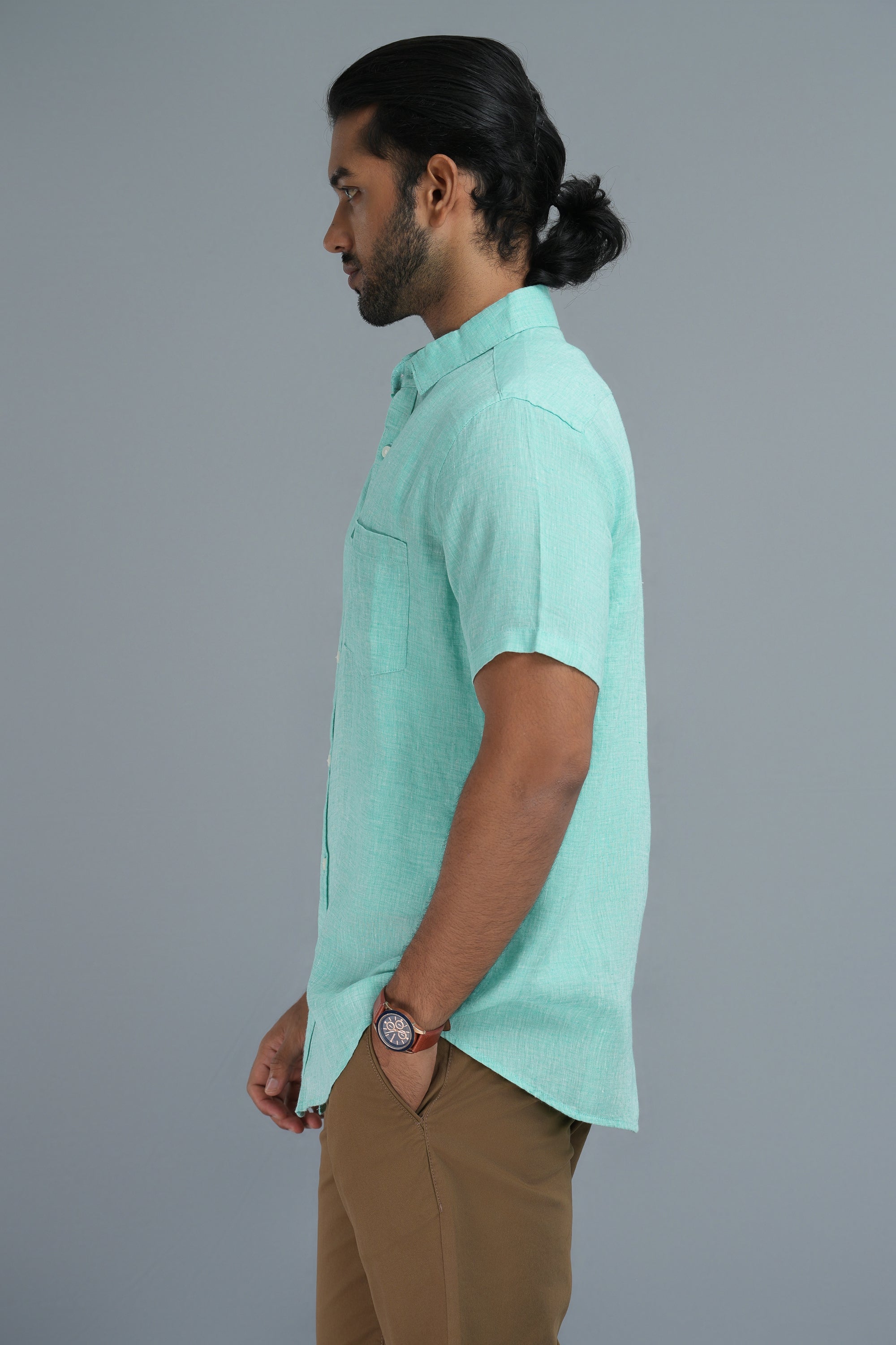 Bamboo Linen Chambray - Jade