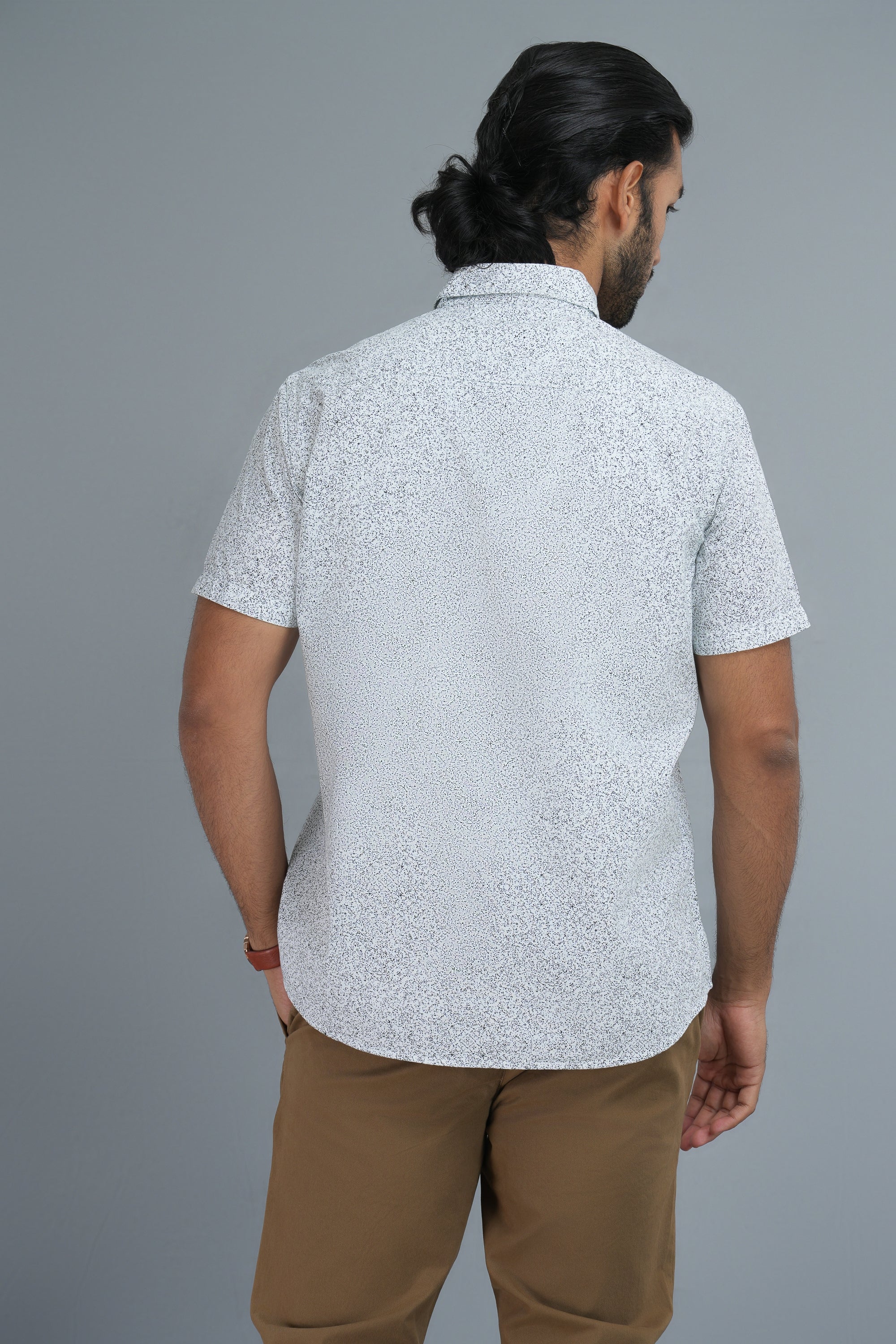 Printed Cotton Shirt -White