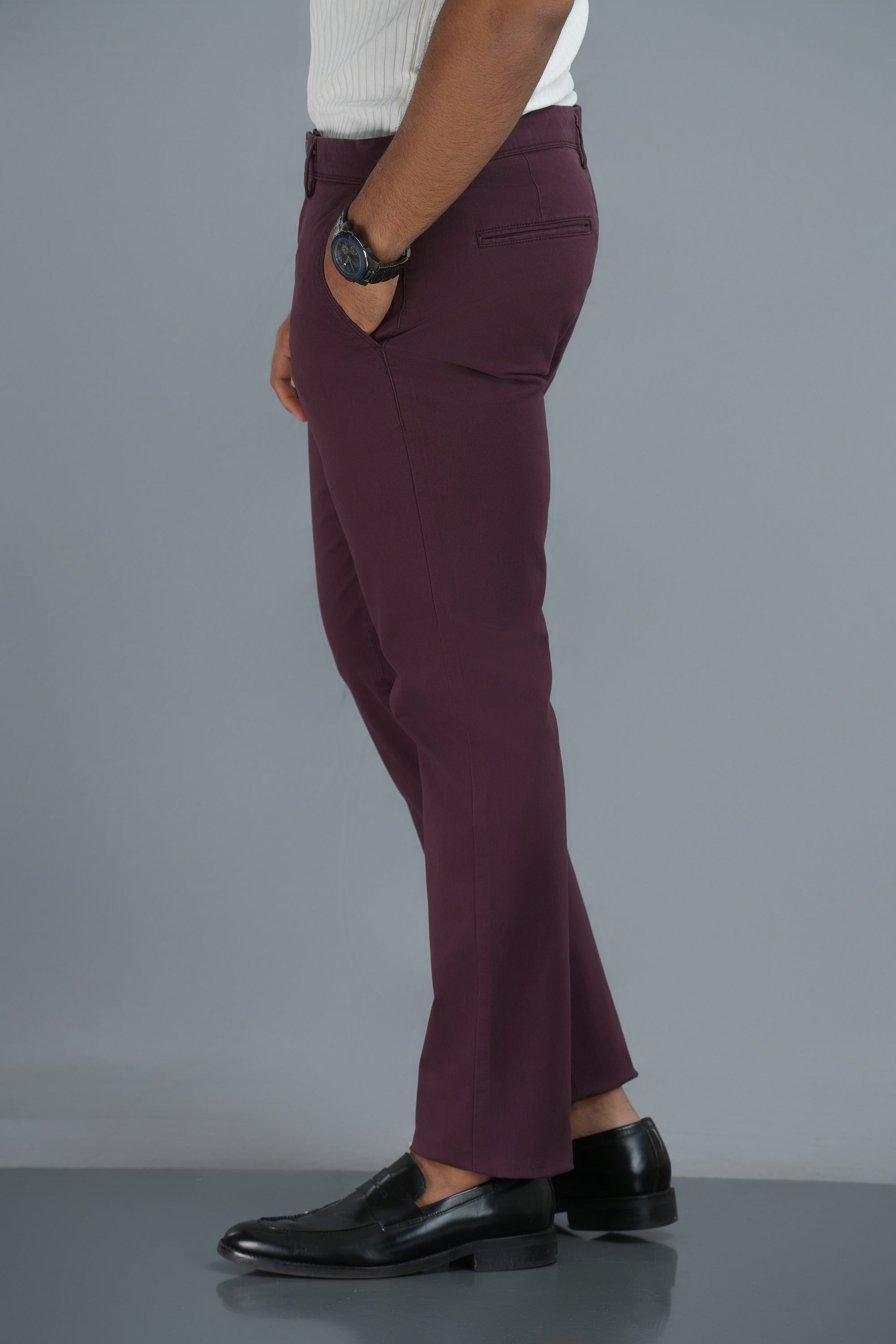 Ashton Twill Trousers - Maroon