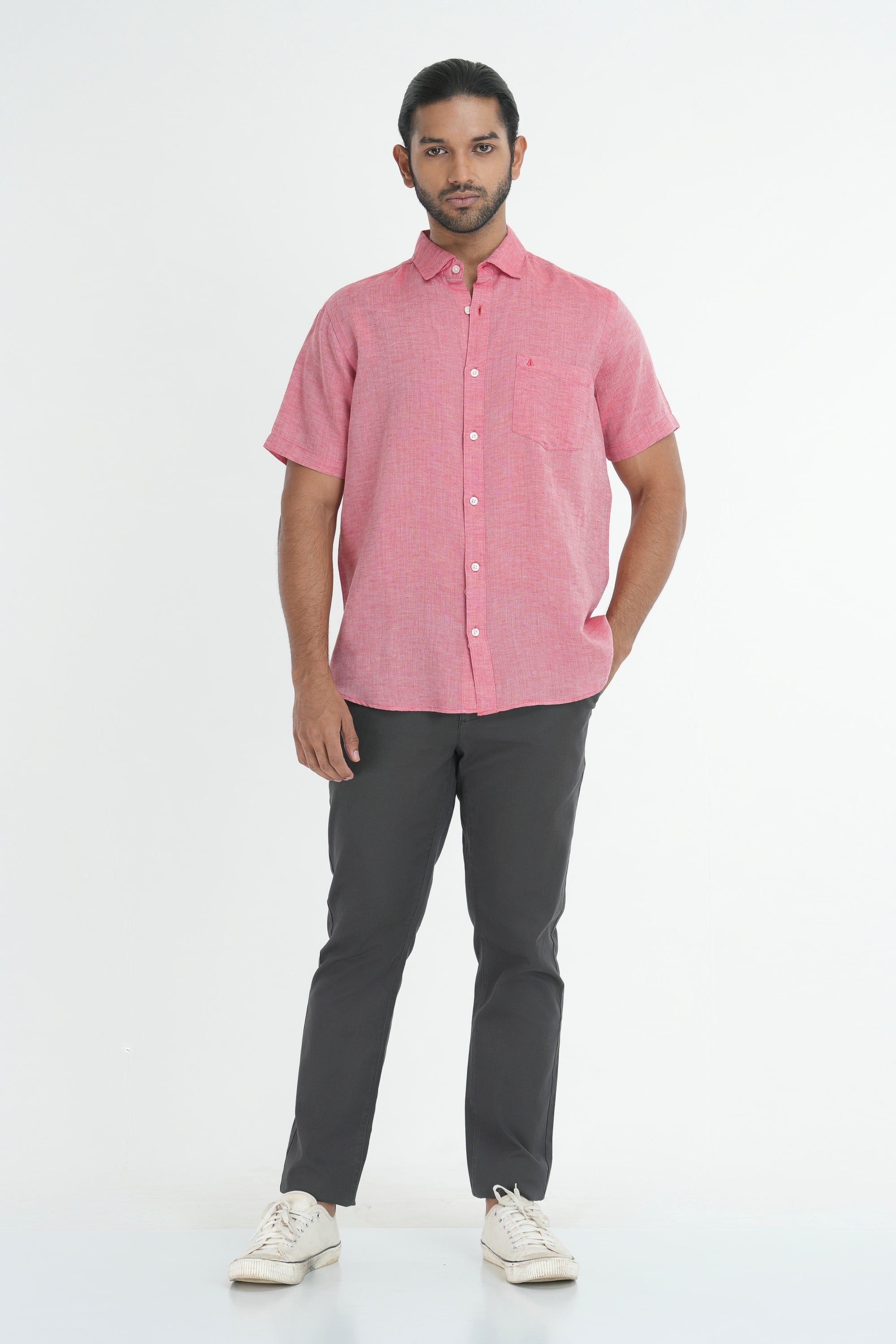 Linen Cotton Chambray - Pink