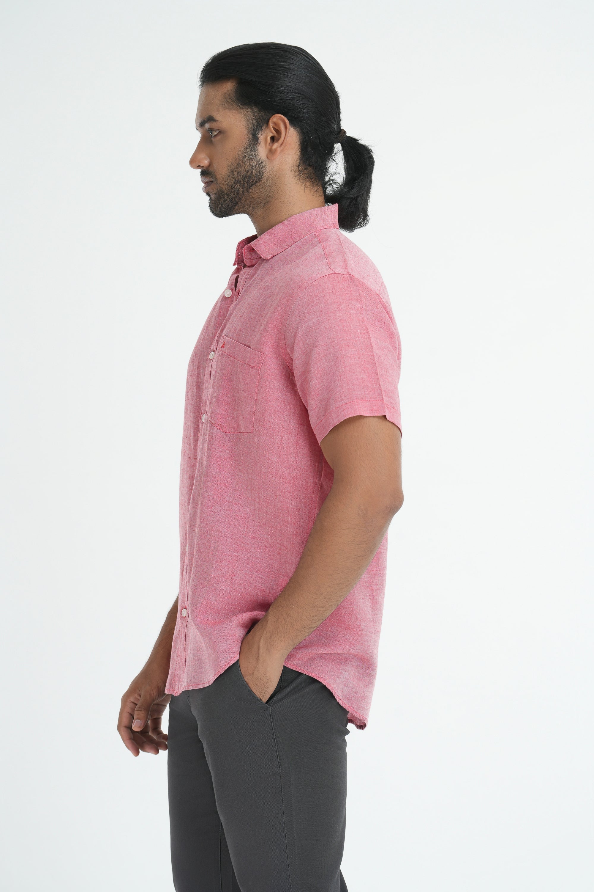 Linen Cotton Chambray - Pink