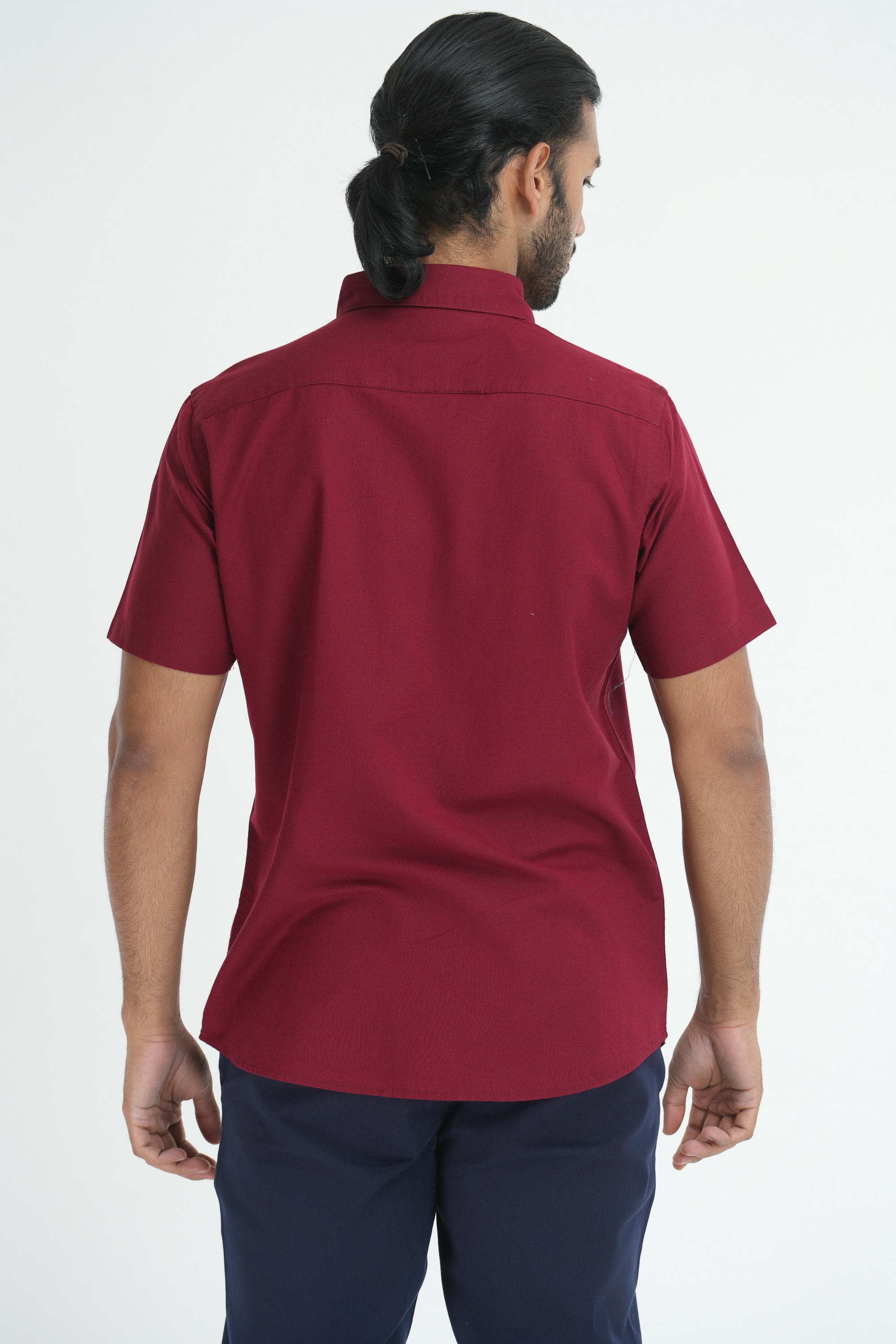 Linen Cotton Shirt - Maroon