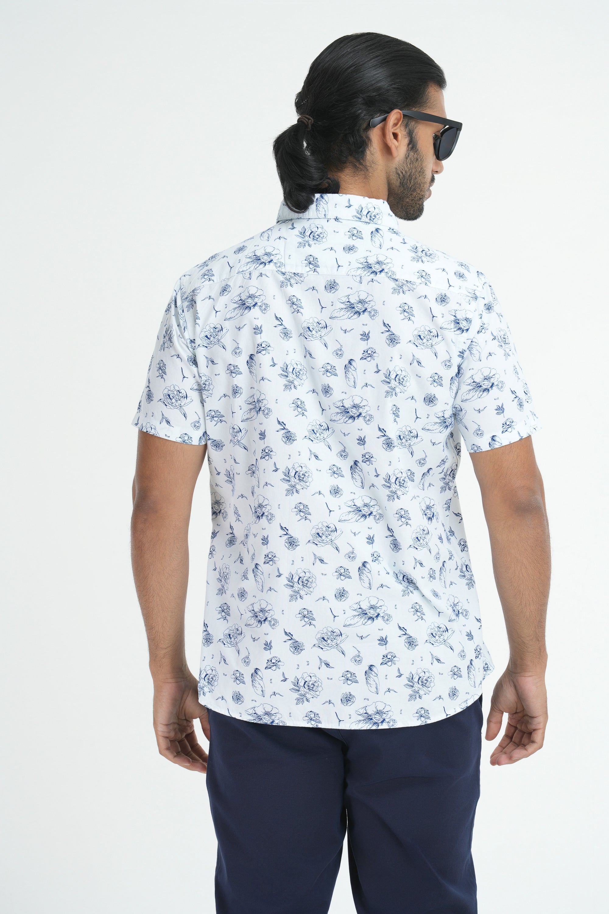 Printed Cotton Shirt - White