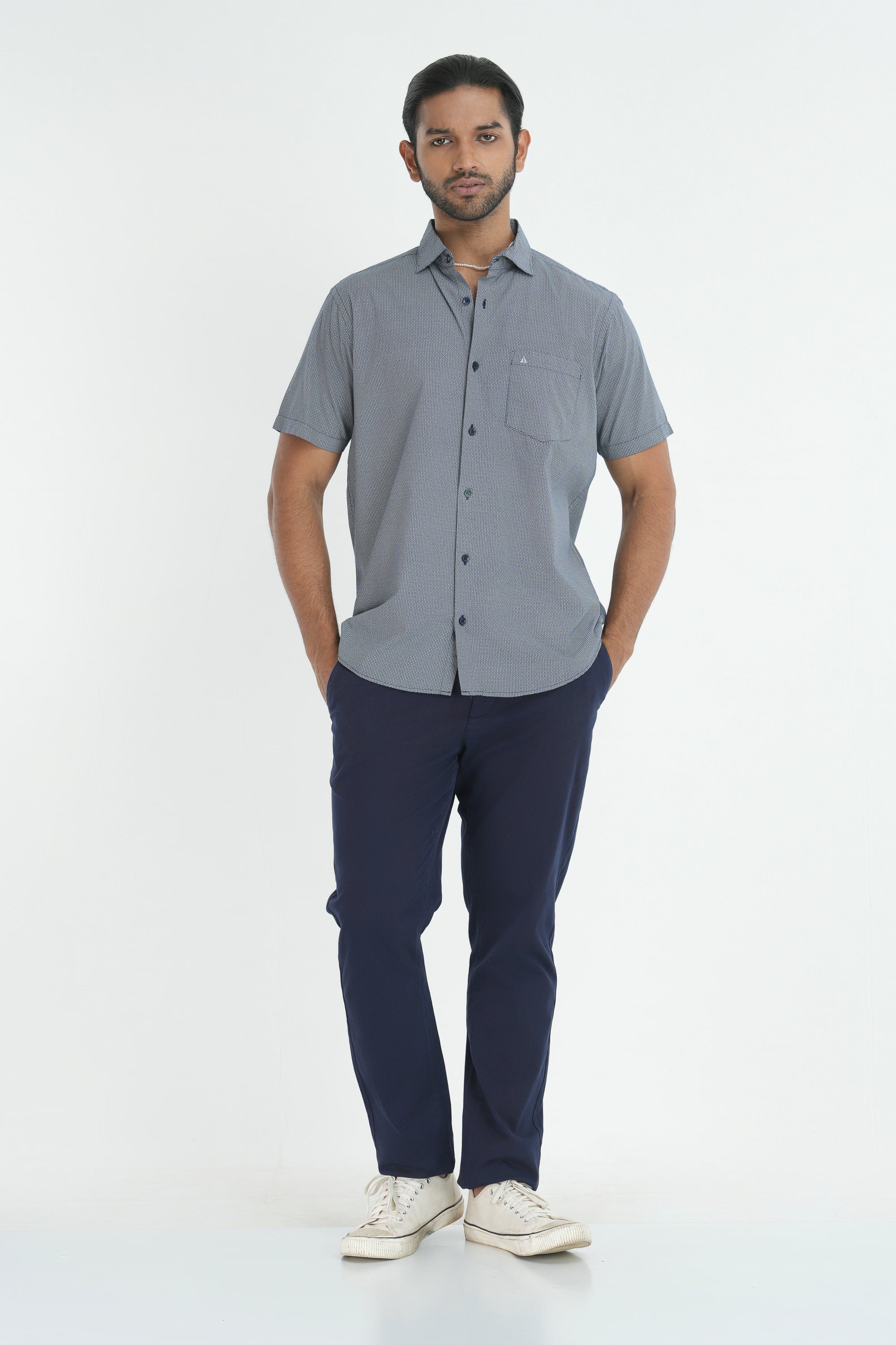 Printed Cotton Shirt -Black