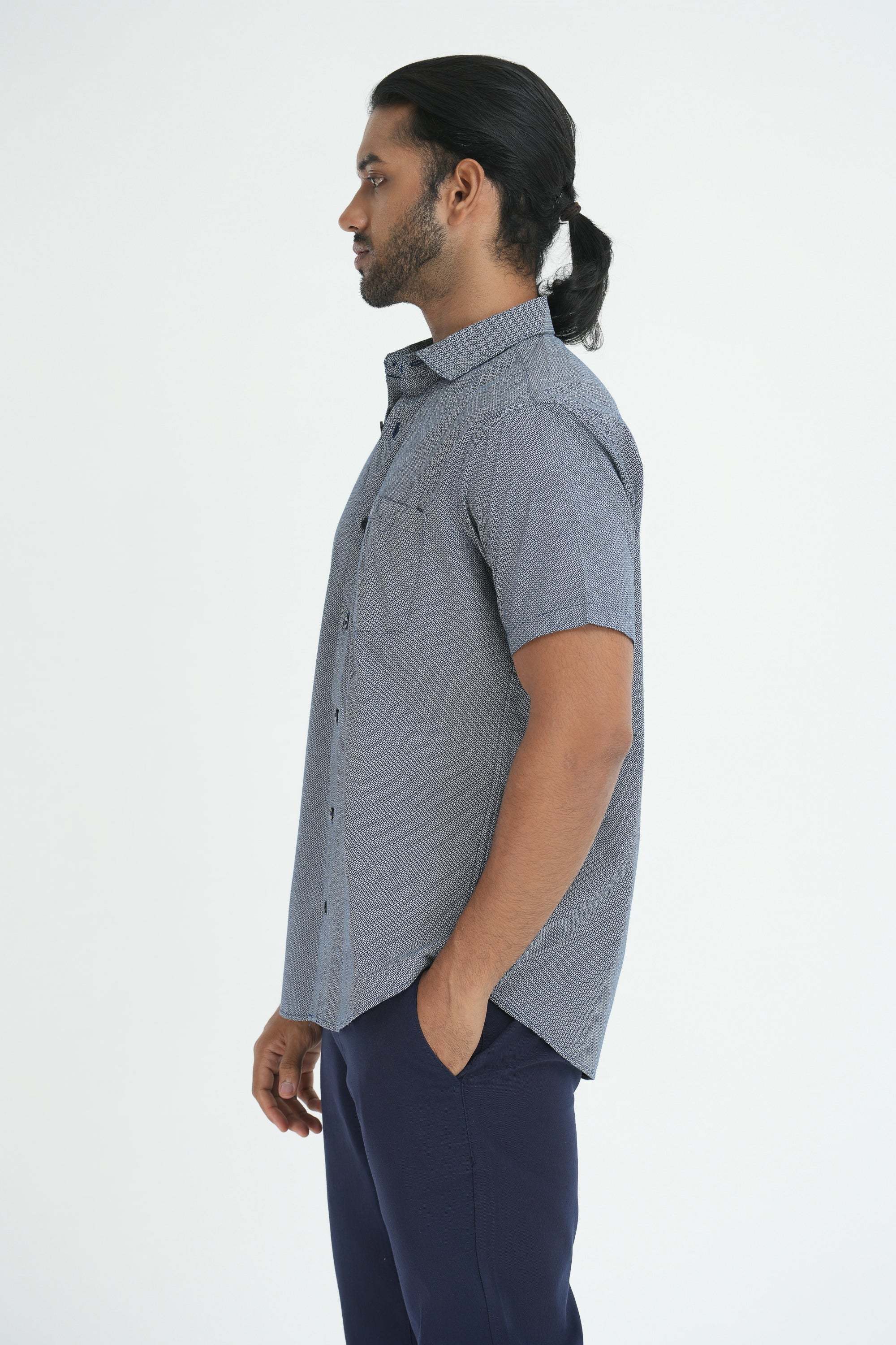 Printed Cotton Shirt -Black