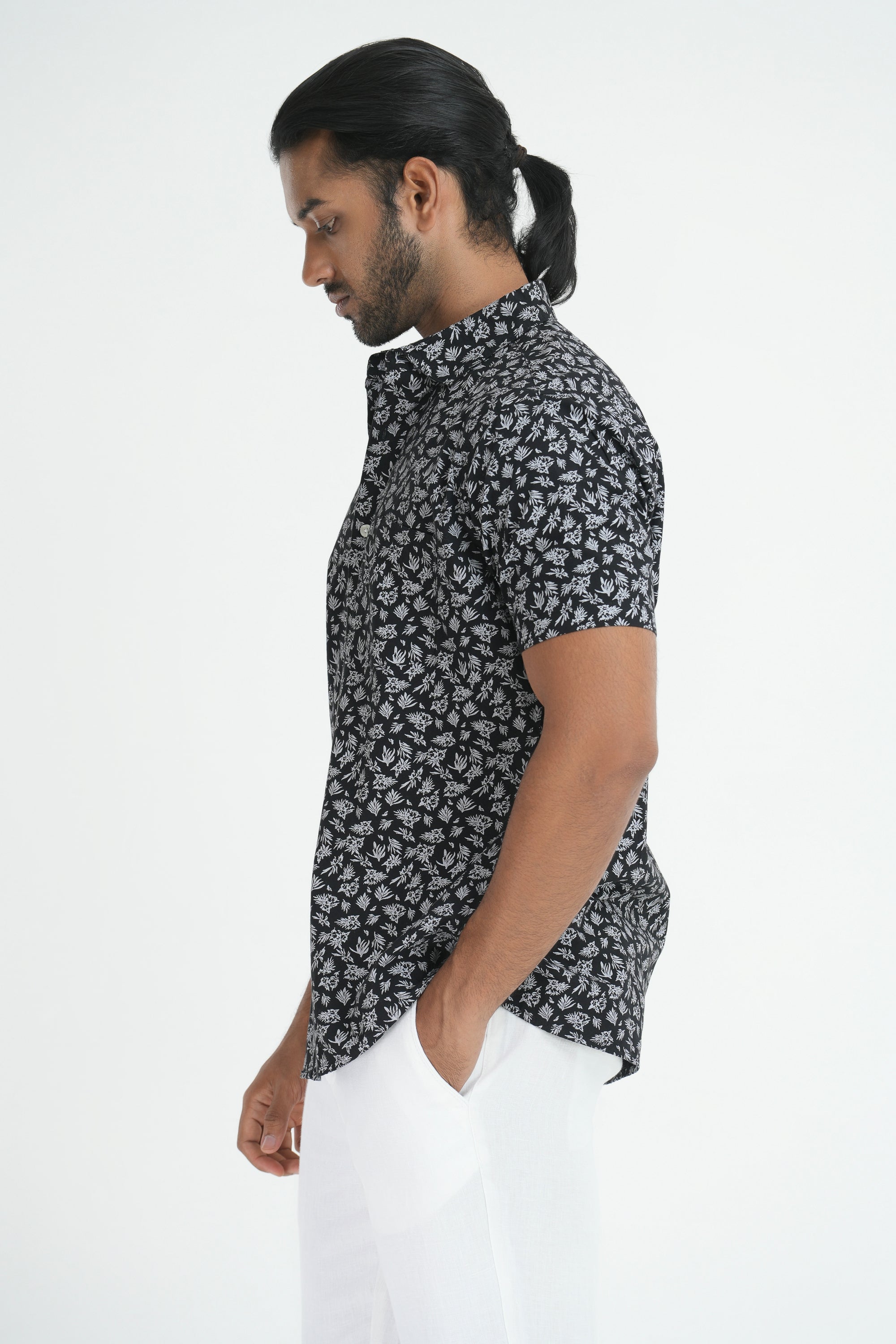 Printed Cotton Shirt - Black