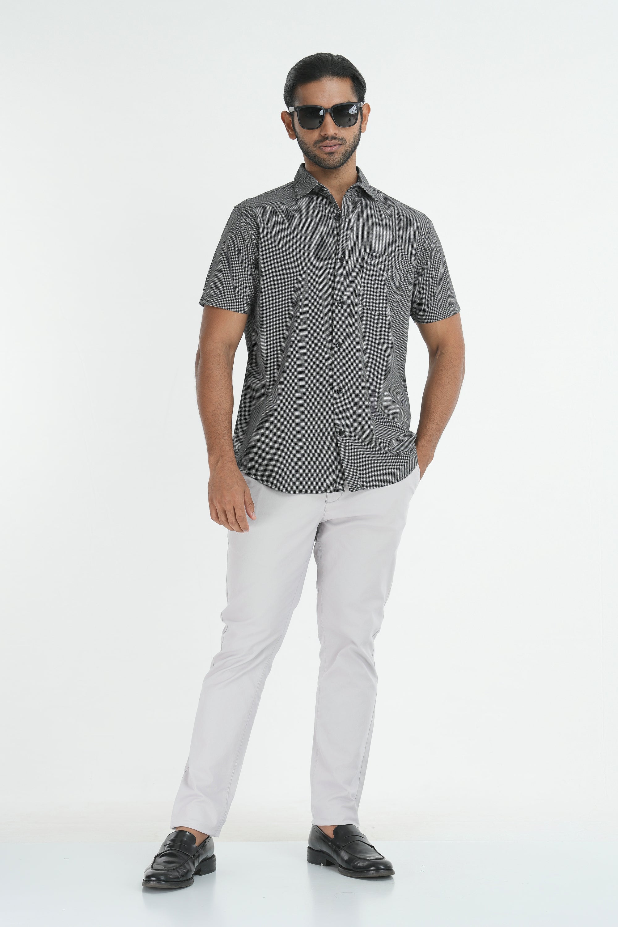 Printed Cotton Shirt - Black