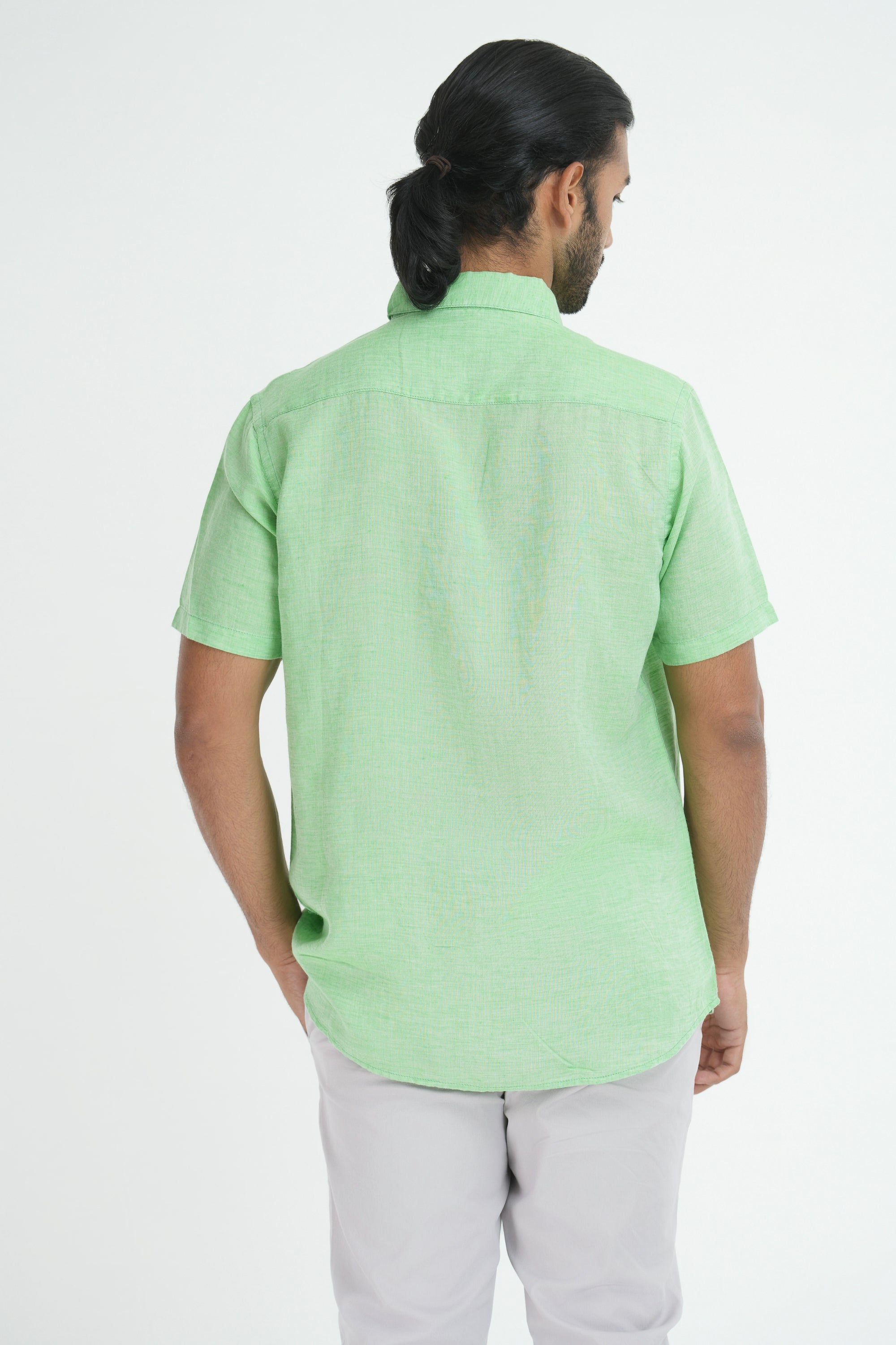 Linen Cotton Chambray - Green