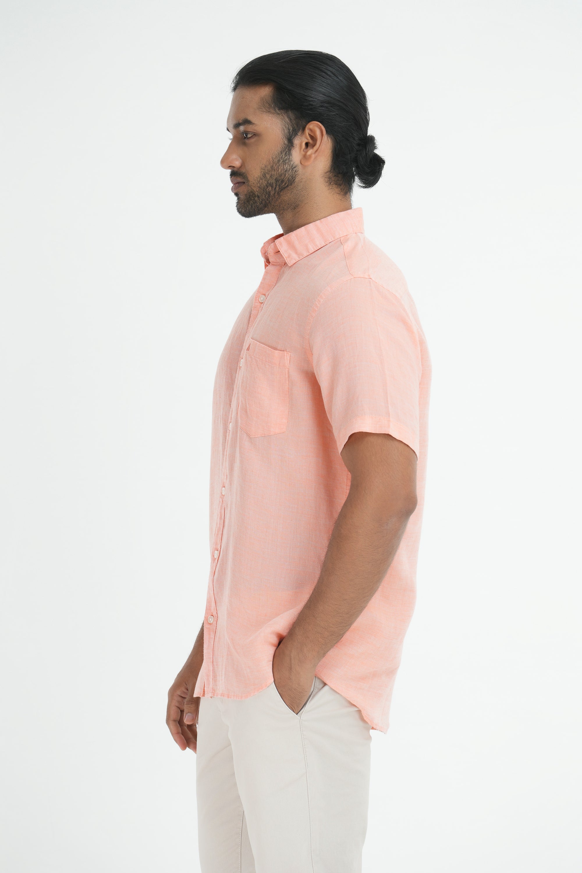 Linen Cotton Chambray - Orange