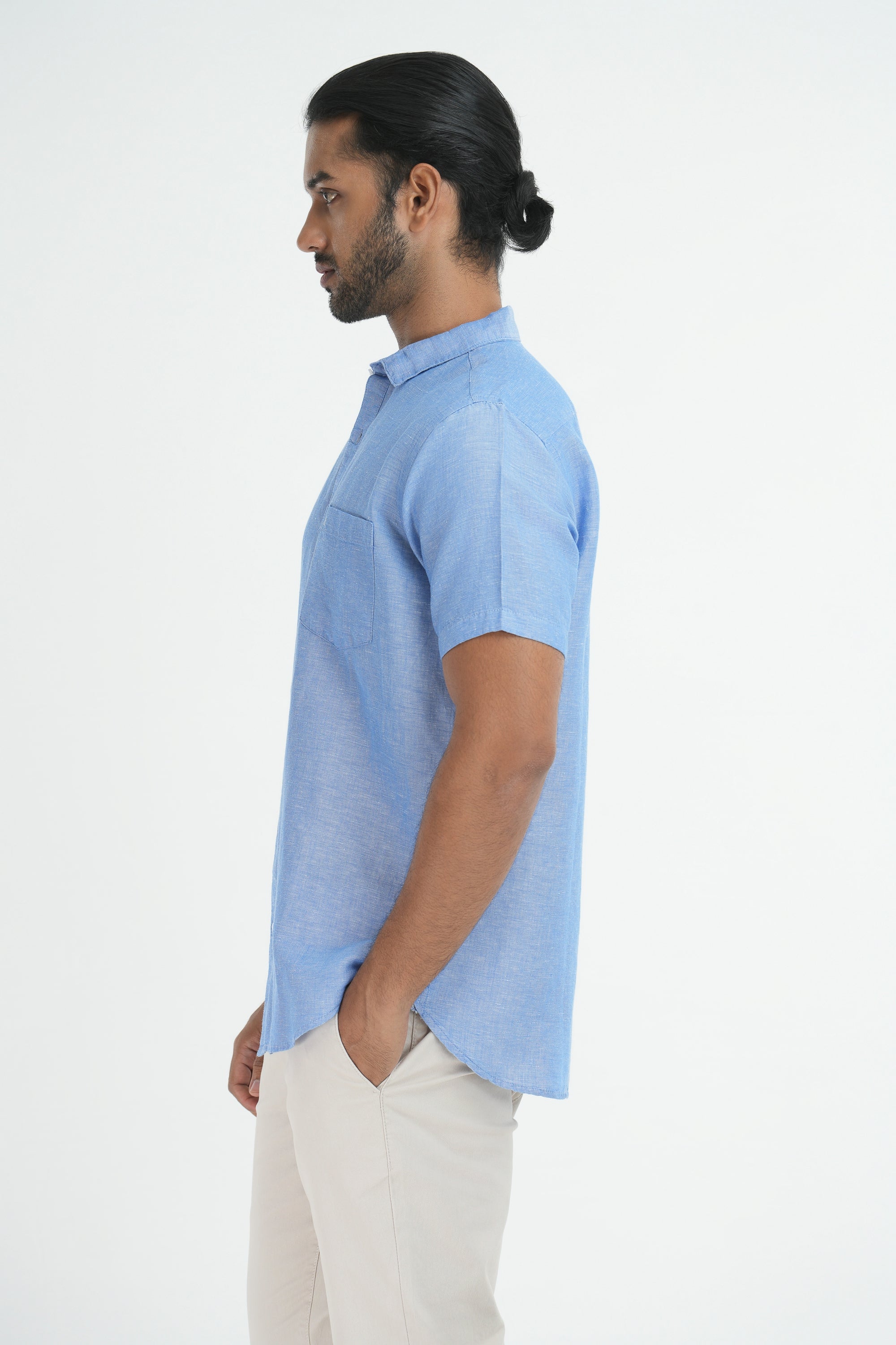 Linen Cotton Chambray - Light Blue