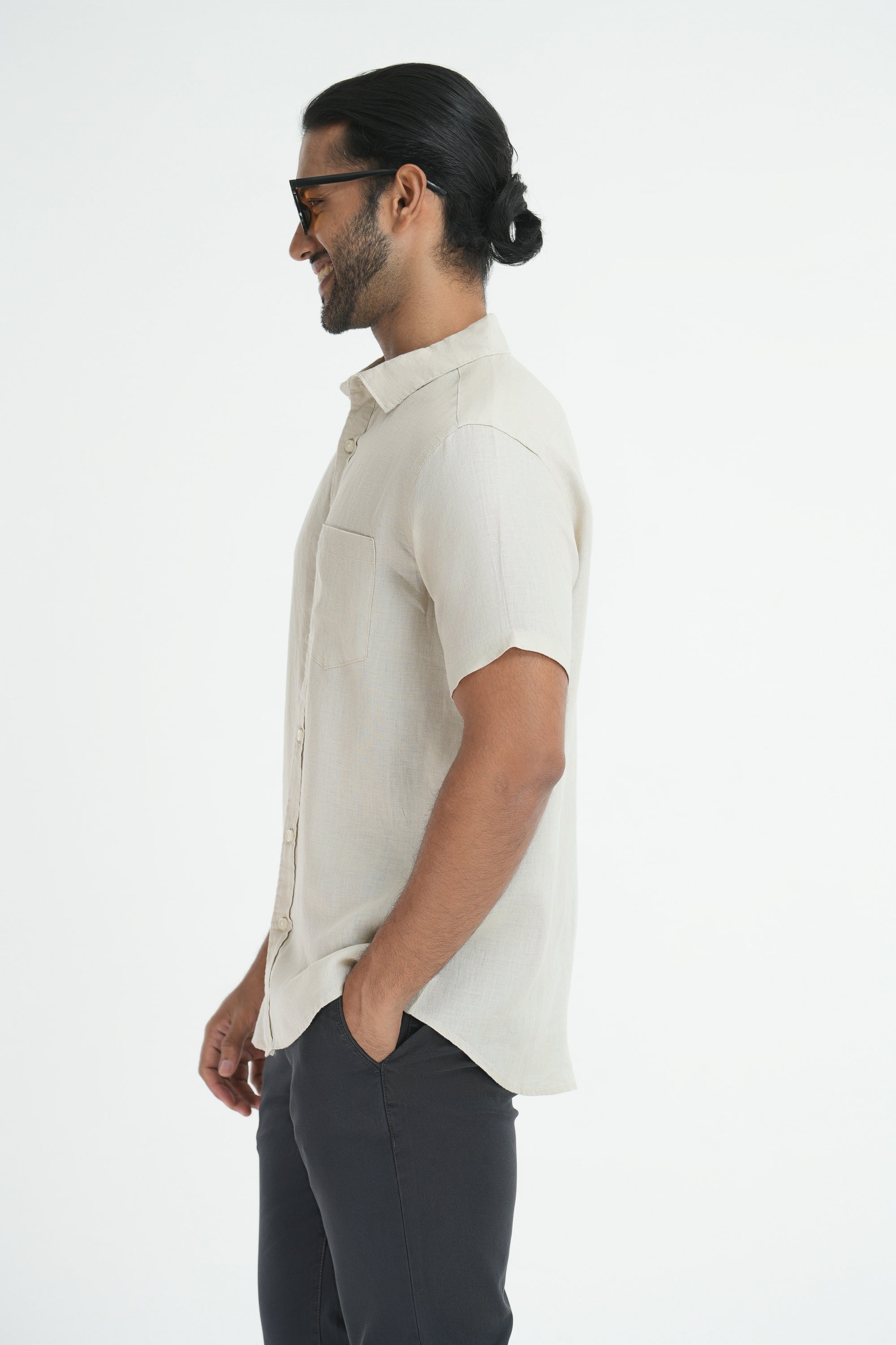 100% Linen Shirt - Sand