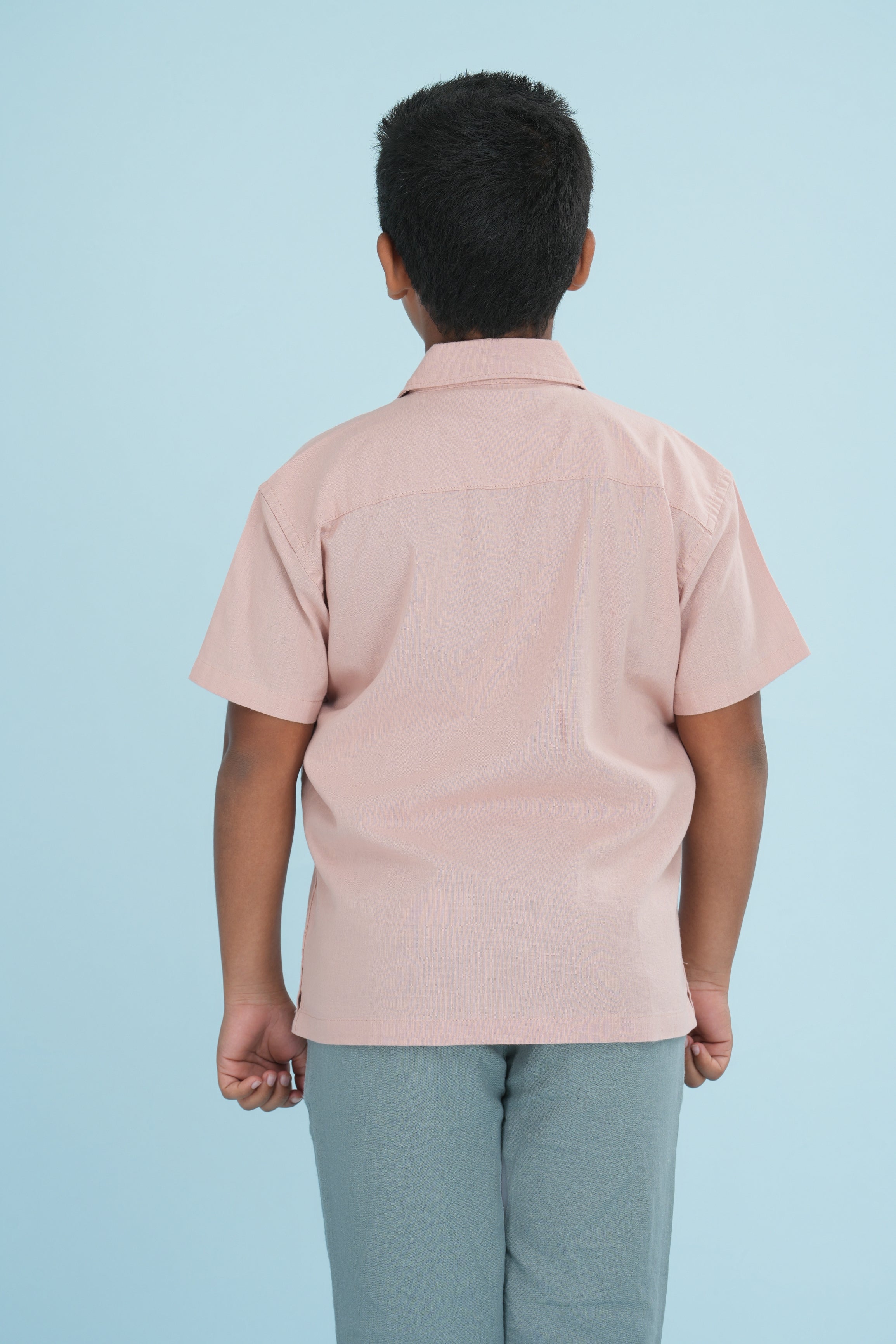 Kids' Linen Cotton Shirt – Peach Beige | AnationZ Junior