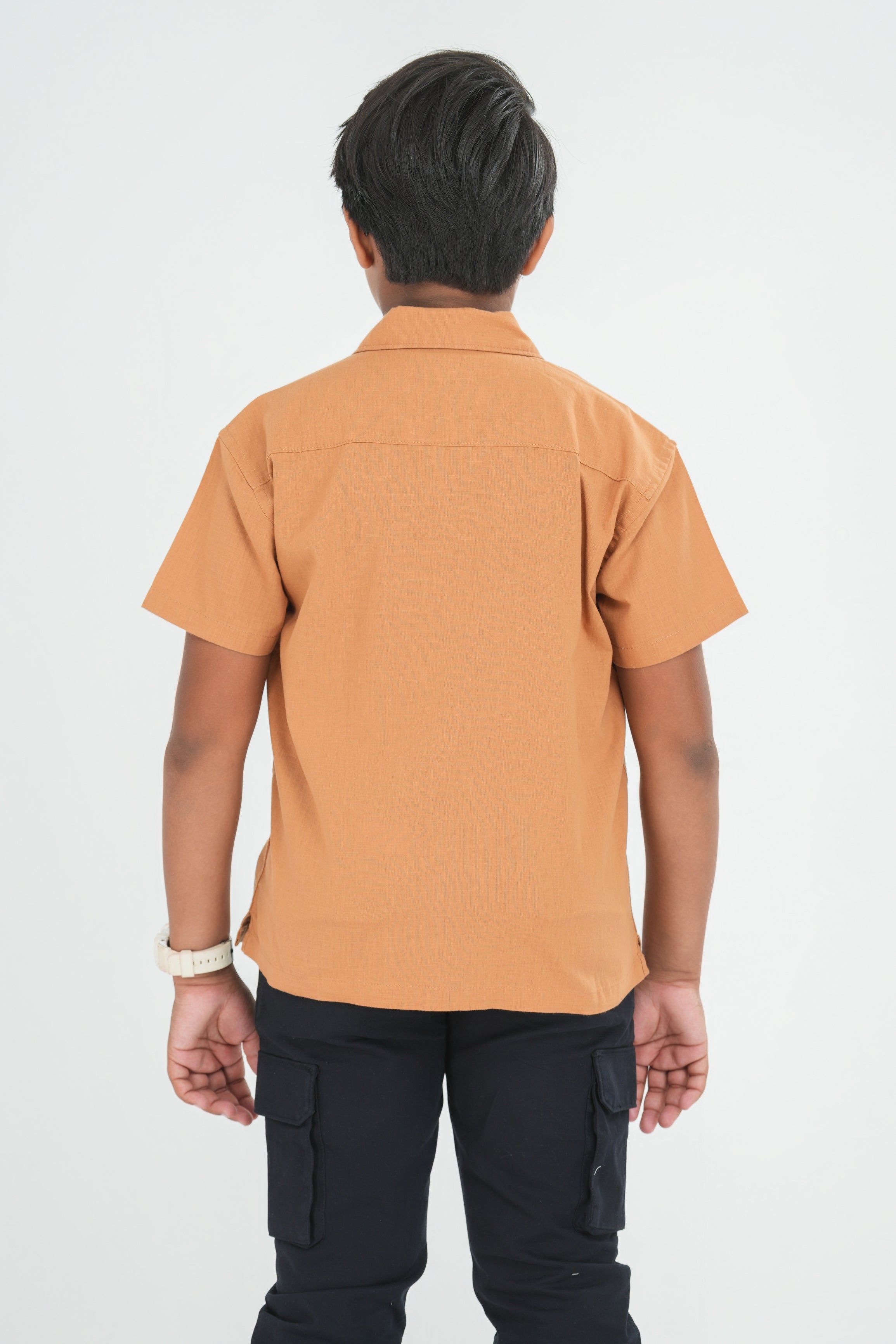 Kids' Linen Cotton Shirt – Honey Ochre | AnationZ Junior