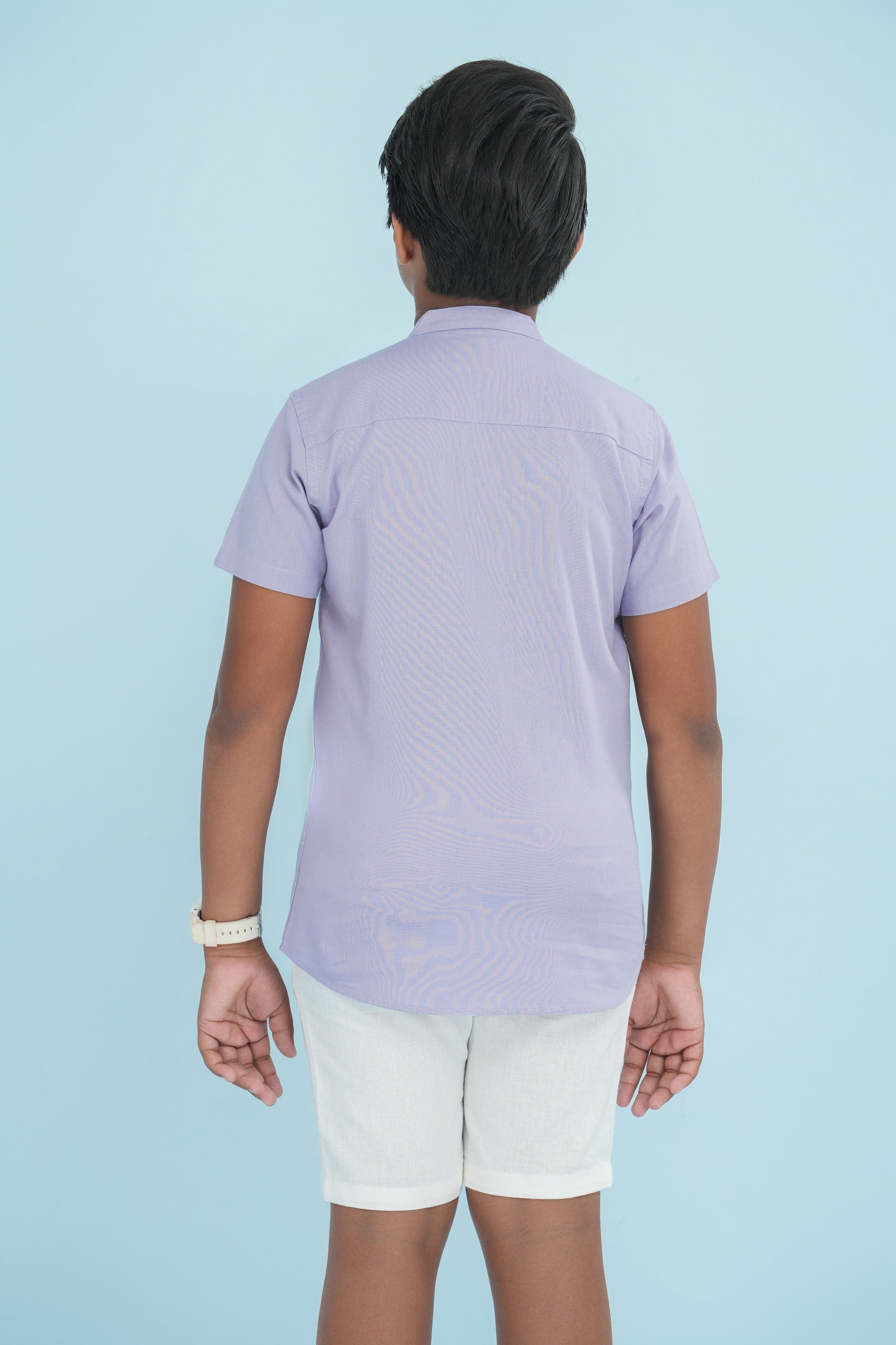 Kids' Linen Cuban Collar Shirt – Dusty Lilac | AnationZ Junior
