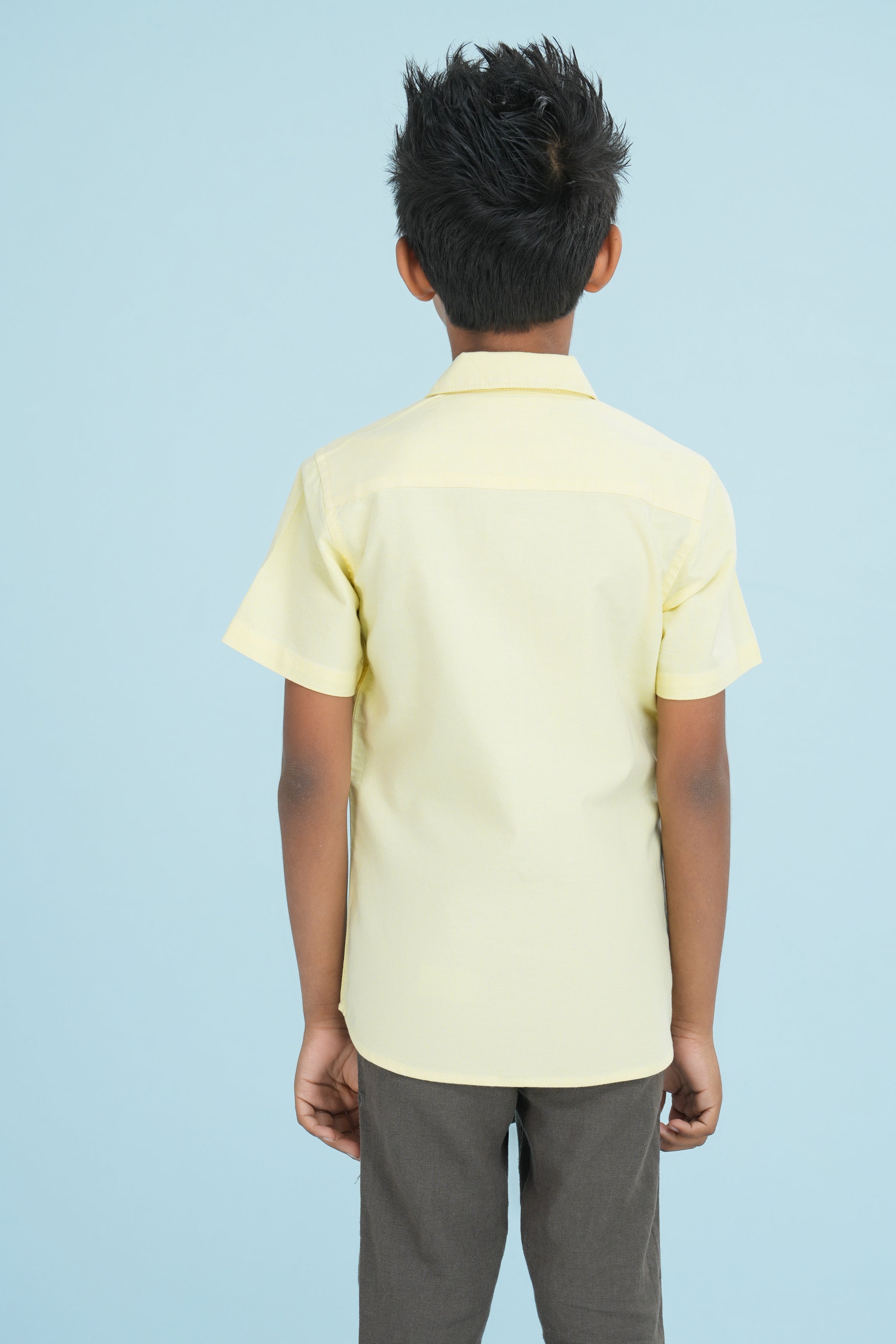 Kids' Normal Collar Linen Shirt – Yellow | AnationZ Junior