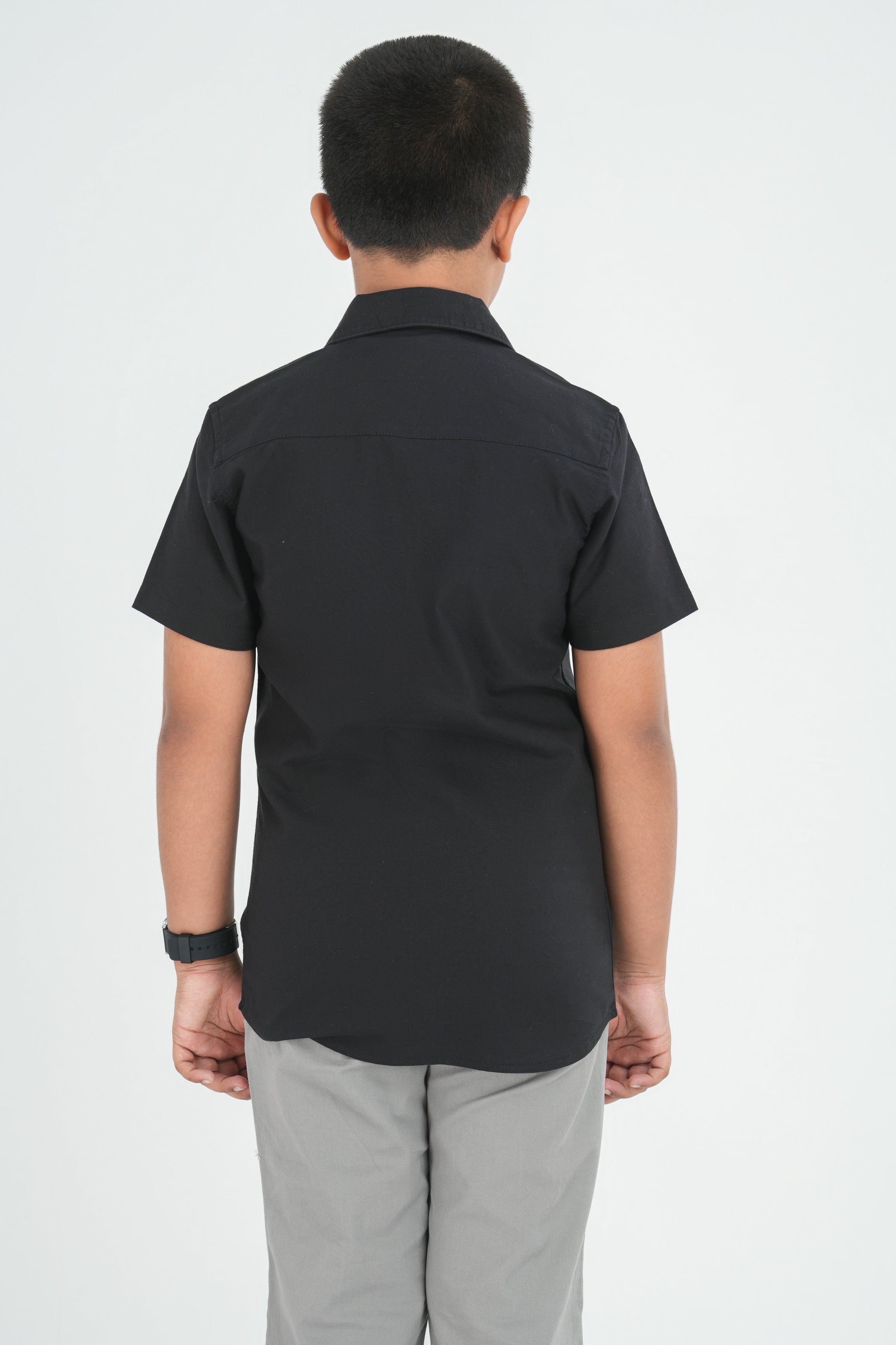 Kids' Oxford Cotton Shirt – Black | AnationZ Junior