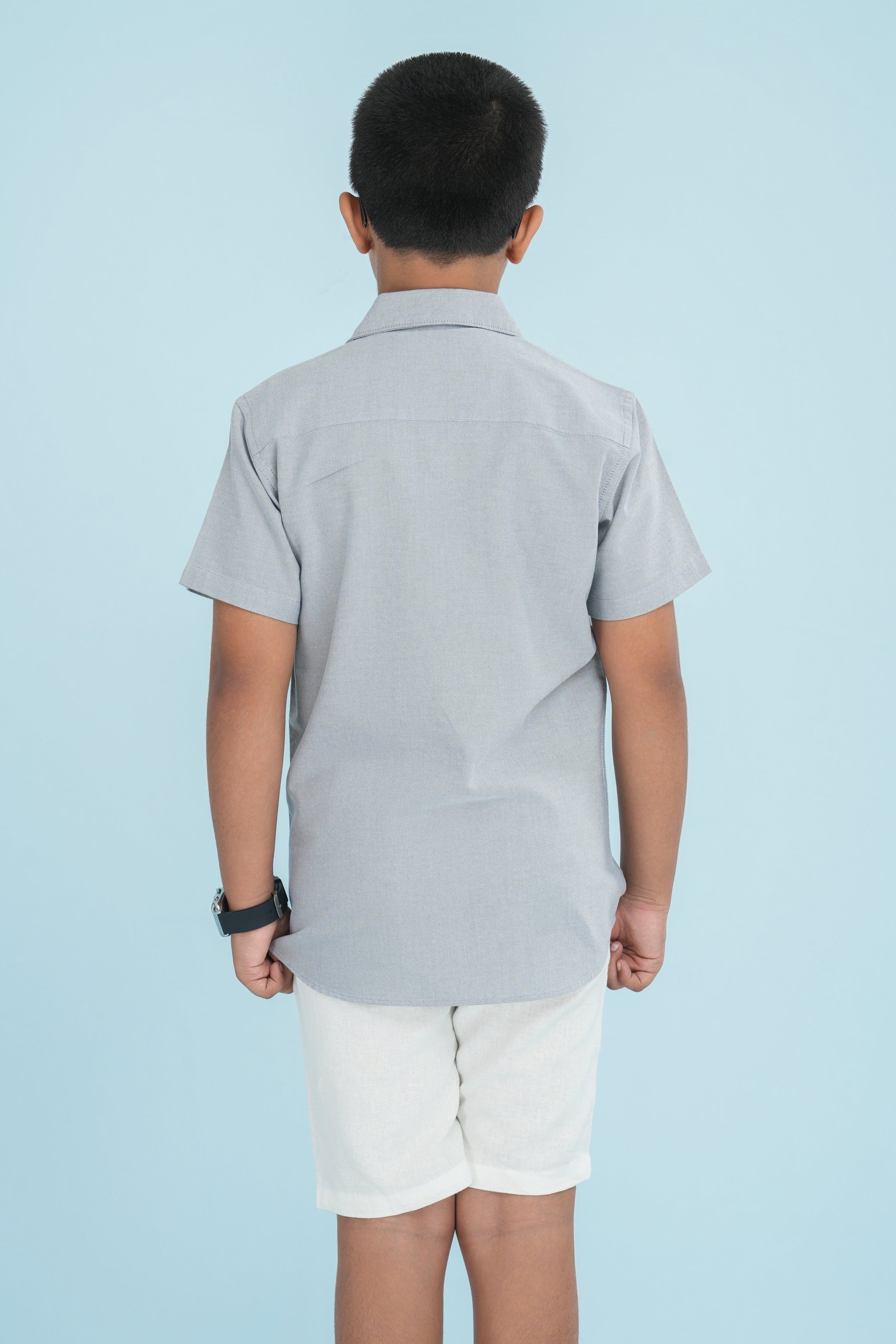 Kids' Oxford Cotton Shirt – Light Grey | AnationZ Junior