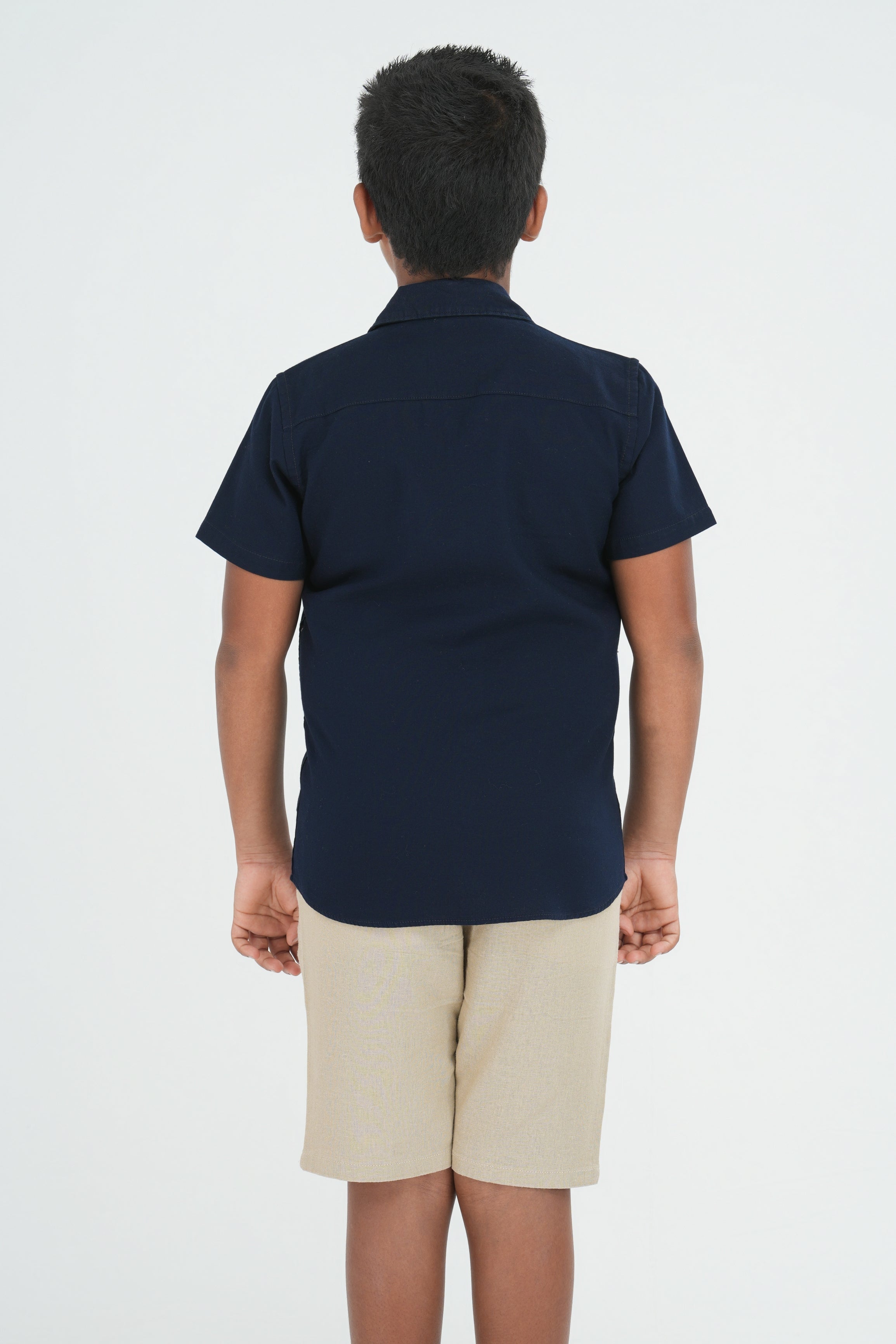 Kids' Normal Collar Cotton Shirt – Navy | AnationZ Junior