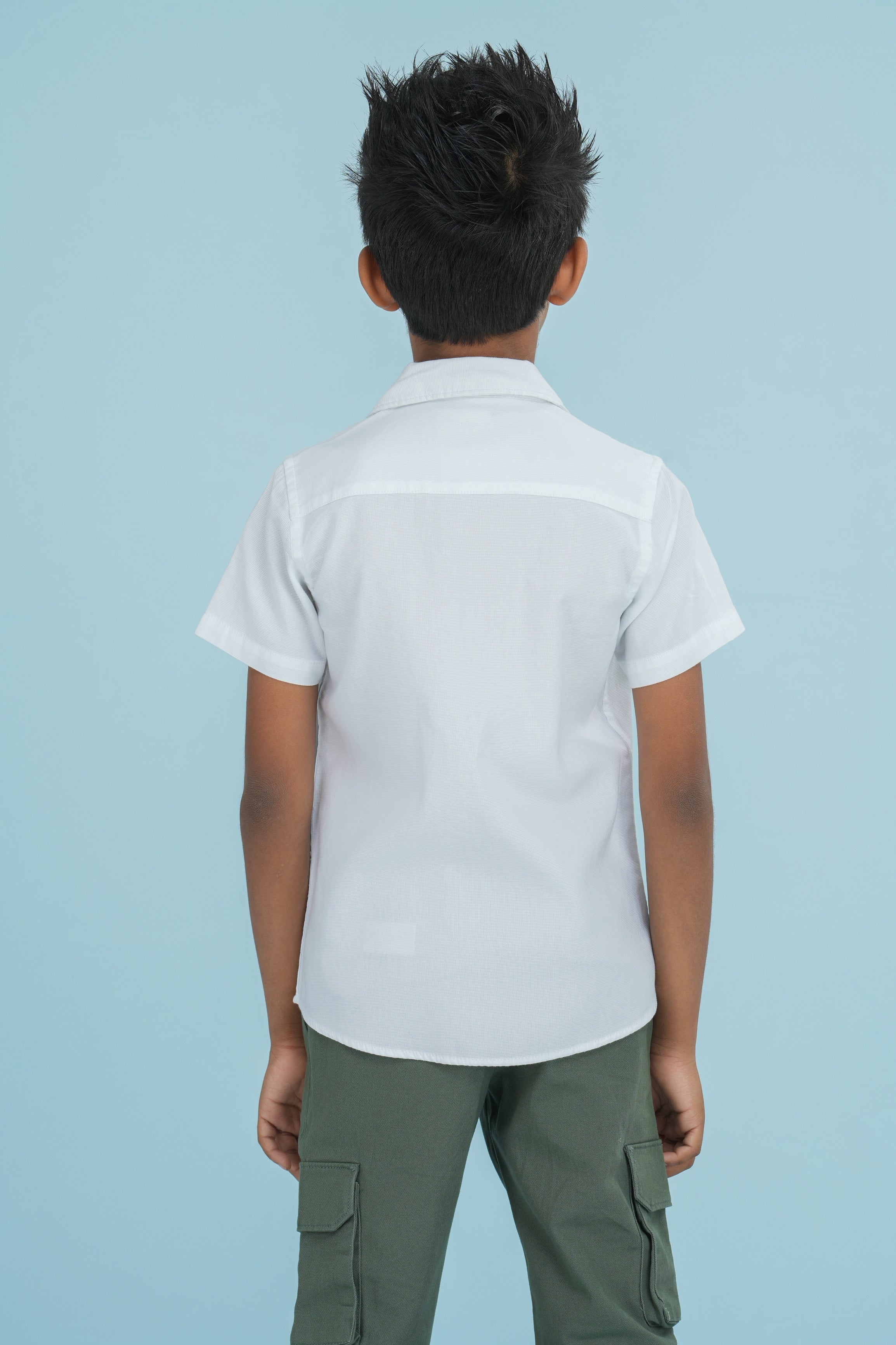 Kids' Normal Collar Cotton Shirt – White | AnationZ Junior