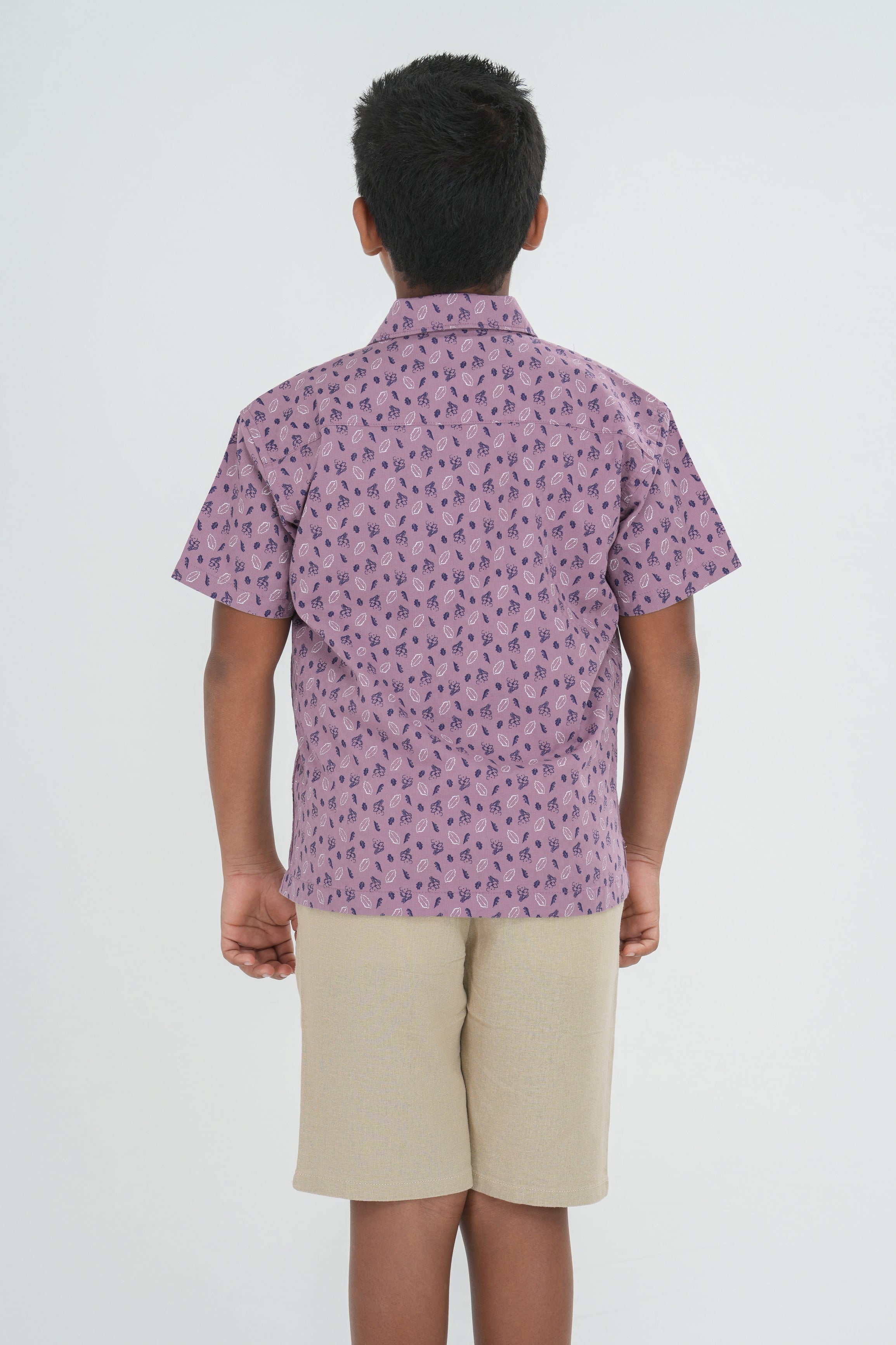 Kids’ Printed Shirt – Pink Sketch Floral | AnationZ Junior
