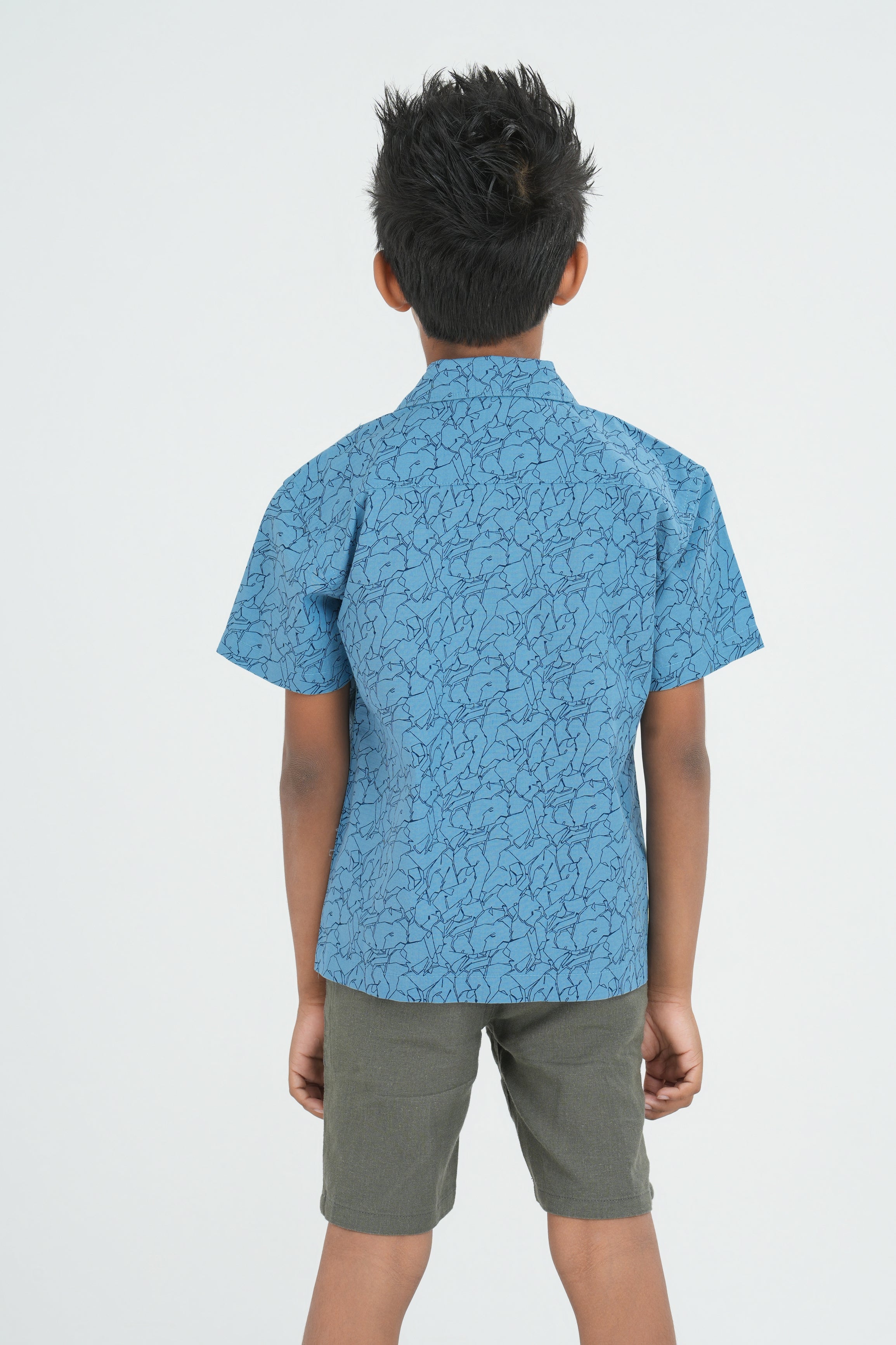 Kids’ Printed Shirt – Navy Scribble | AnationZ Junior