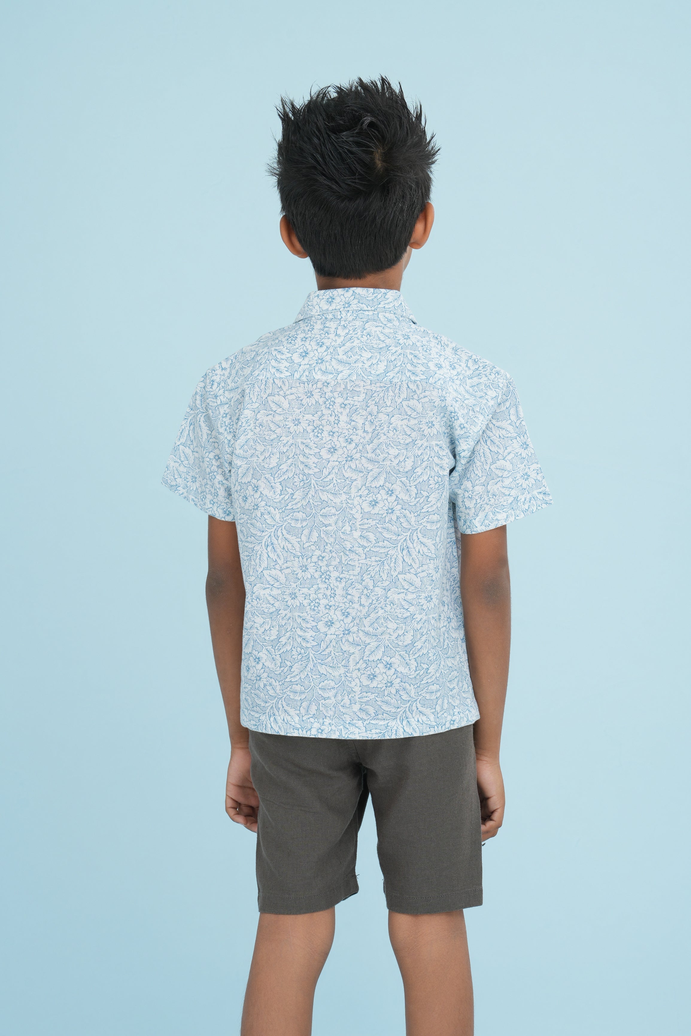Kids’ Printed Shirt – Sky Leaf | AnationZ Junior