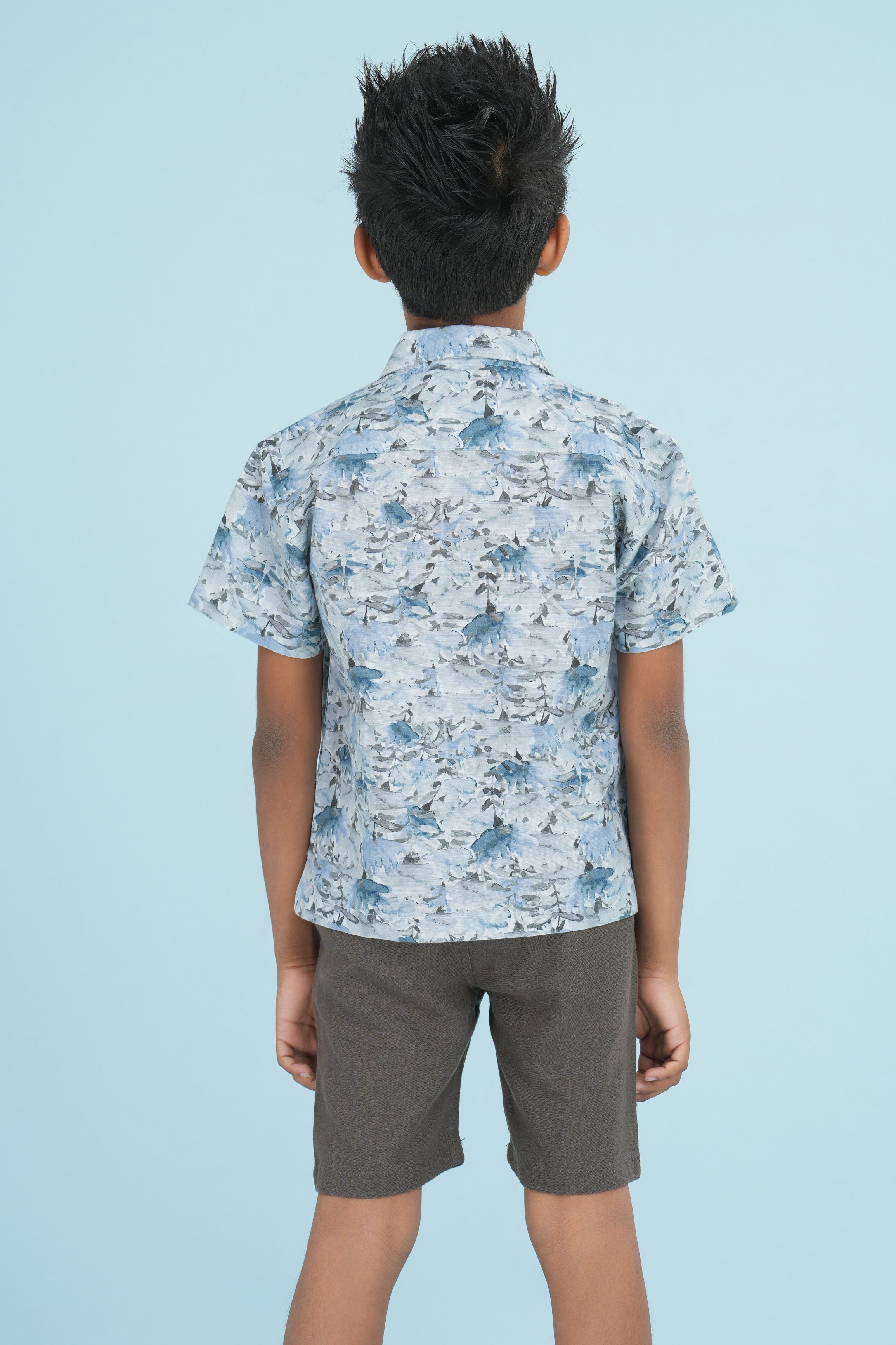 Kids’ Printed Shirt – Blue Camouflage | AnationZ Junior