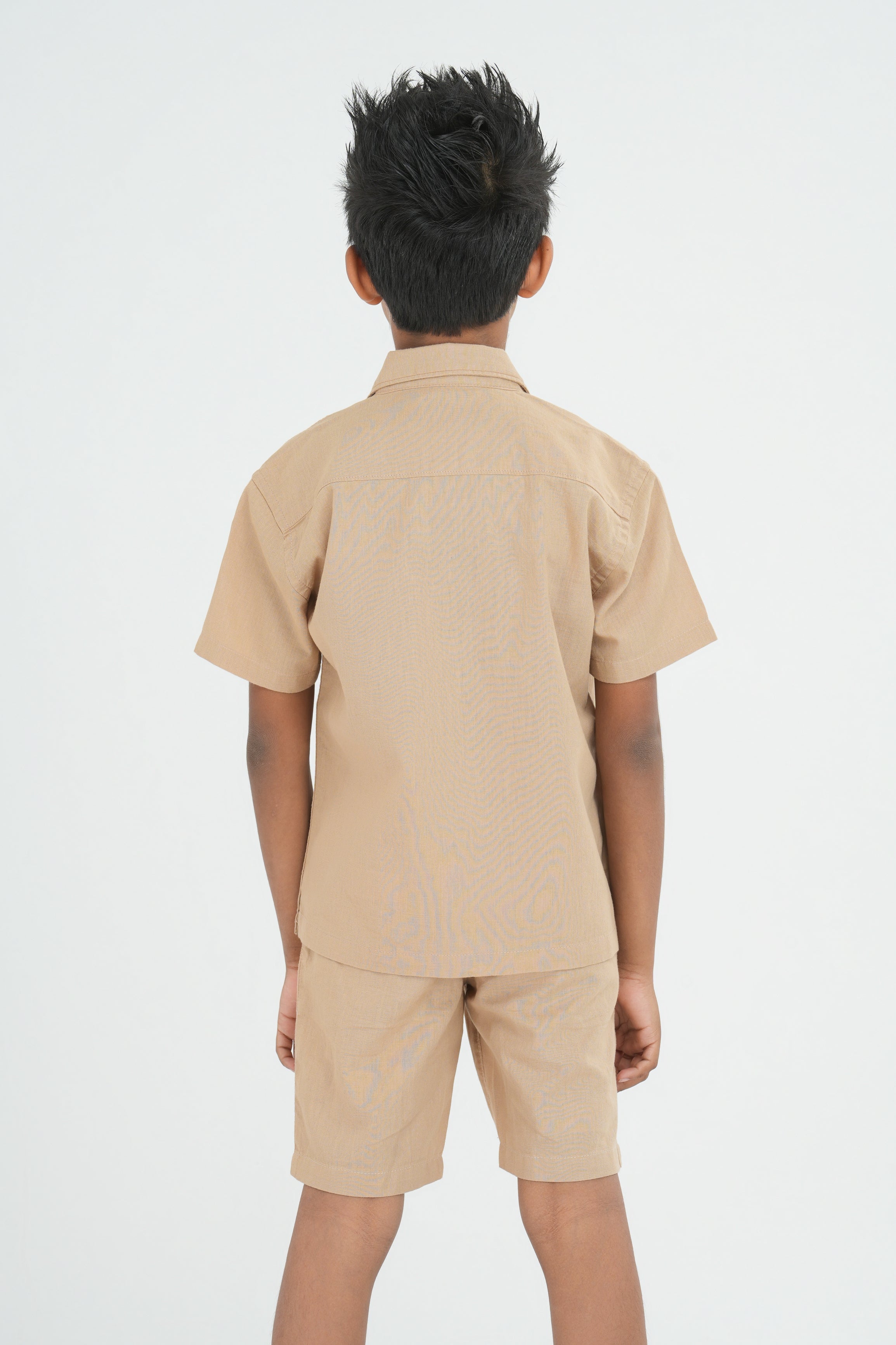 Kids' Linen Co-ord Set – Camel Beige | AnationZ Junior
