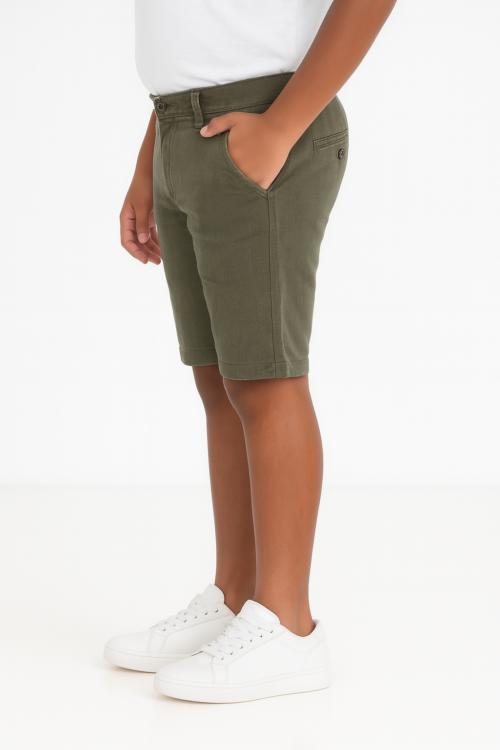 Kids' Linen Rayon Regular Shorts – Olive | AnationZ Junior