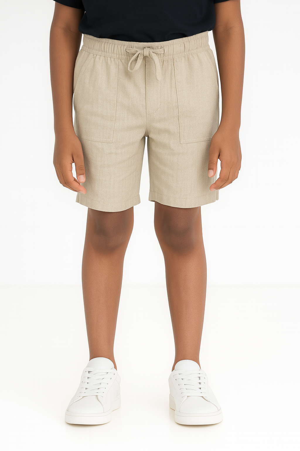 Kids' Linen Rayon Regular Shorts – Natural | AnationZ Junior