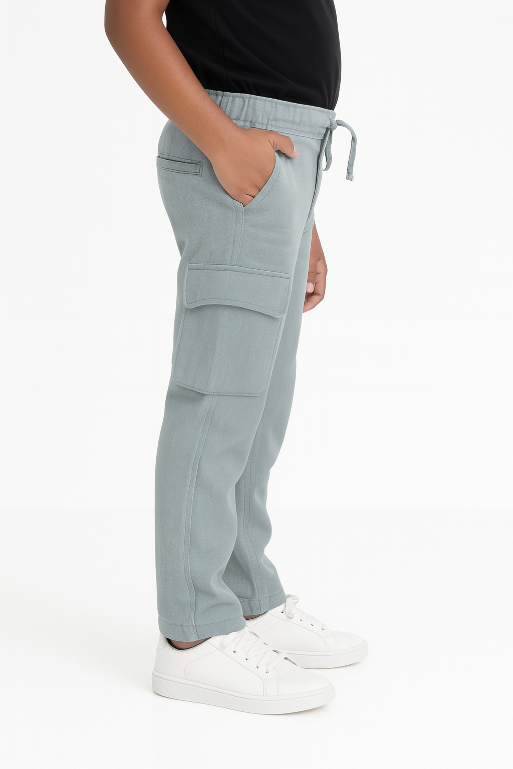Kids' Linen Cotton Regular Pant – Grey | AnationZ Junior