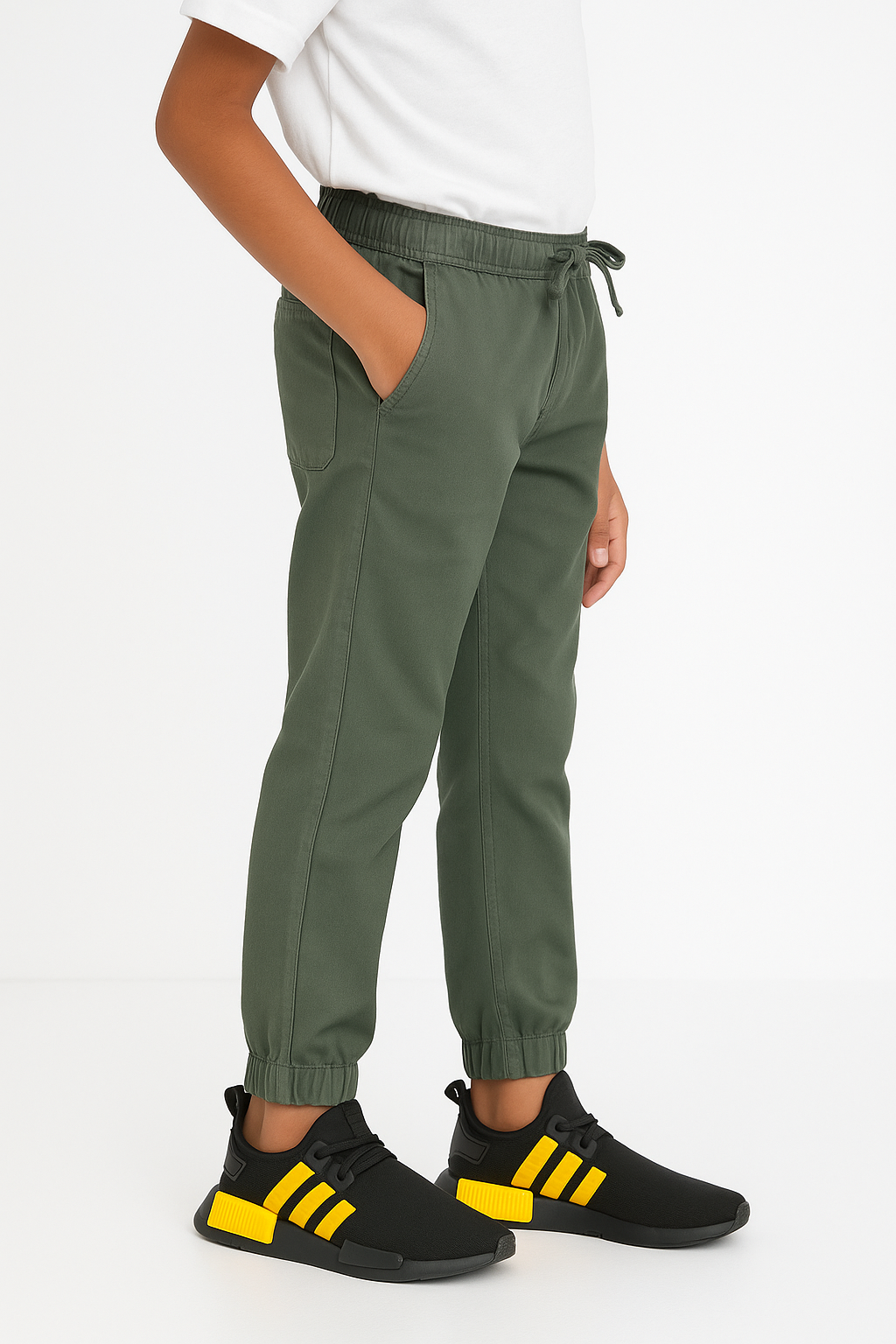 Kids' Twill Essential Jogger Pant – Olive | AnationZ Junior